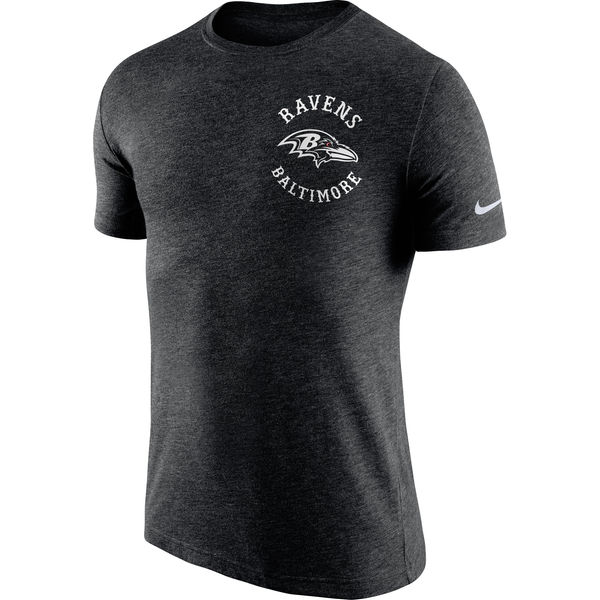 Men's Baltimore Ravens Nike Black Helmet Tri Blend T-Shirt
