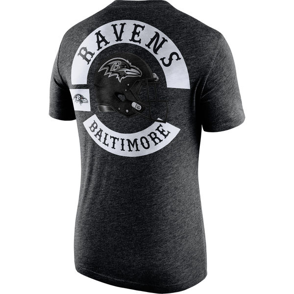 Men's Baltimore Ravens Nike Black Helmet Tri Blend T-Shirt2