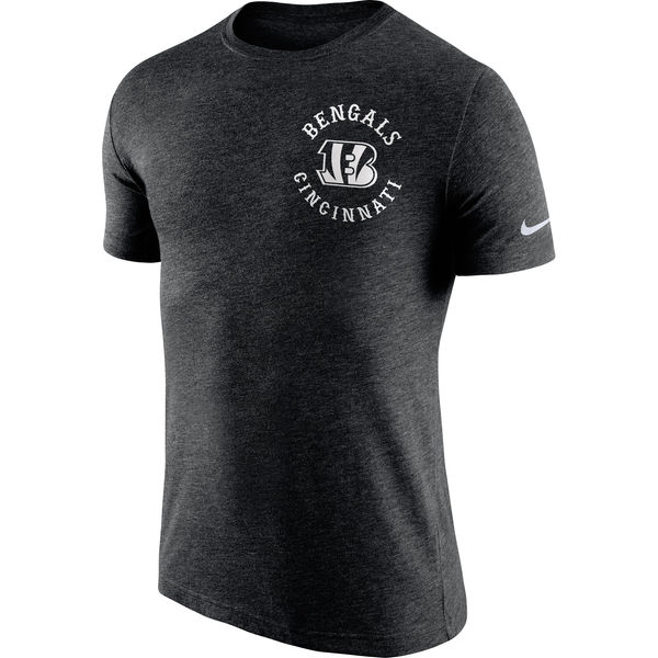 Men's Cincinnati Bengals Nike Black Helmet Tri Blend T-Shirt