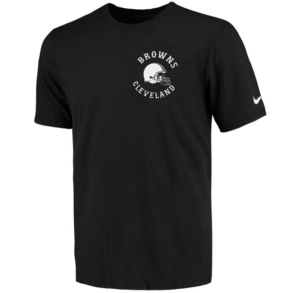 Men's Cleveland Browns Nike Black Helmet Tri Blend T-Shirt