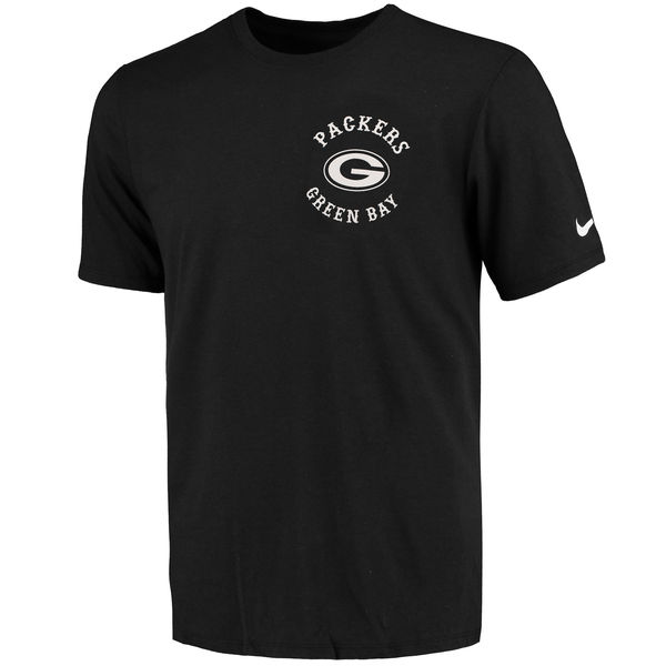 Men's Green Bay Packers Nike Black Helmet Tri Blend T-Shirt
