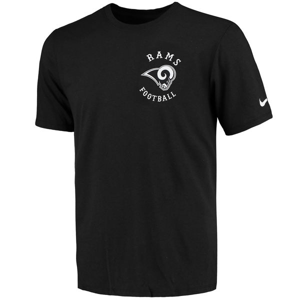 Men's Los Angeles Rams Nike Black Helmet Tri Blend T-Shirt