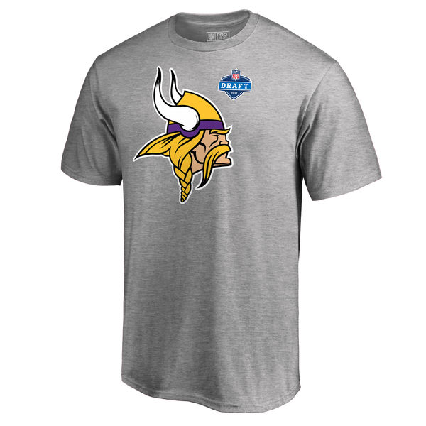 Men's Minnesota Vikings Pro Line by Fanatics Branded Heather Gray 2017 NFL Draft Athletic Heather T-Shirt