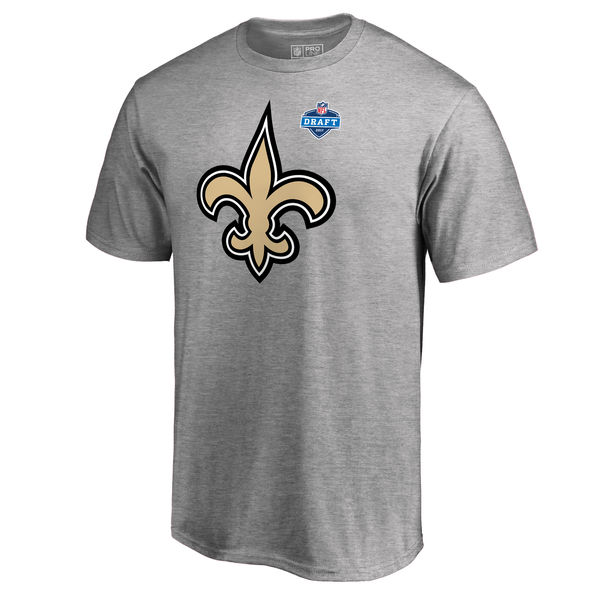 Men's New Orleans Saints Pro Line by Fanatics Branded Heather Gray 2017 NFL Draft Athletic Heather T-Shirt