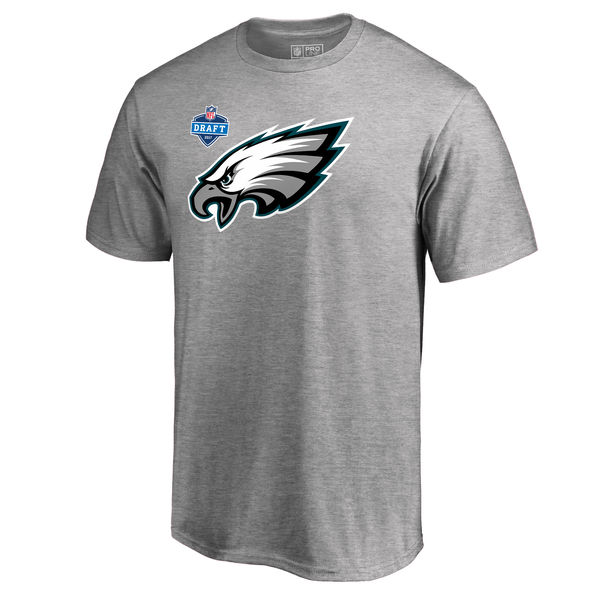 Men's Philadelphia Eagles Pro Line by Fanatics Branded Heather Gray 2017 NFL Draft Athletic Heather T-Shirt - Click Image to Close