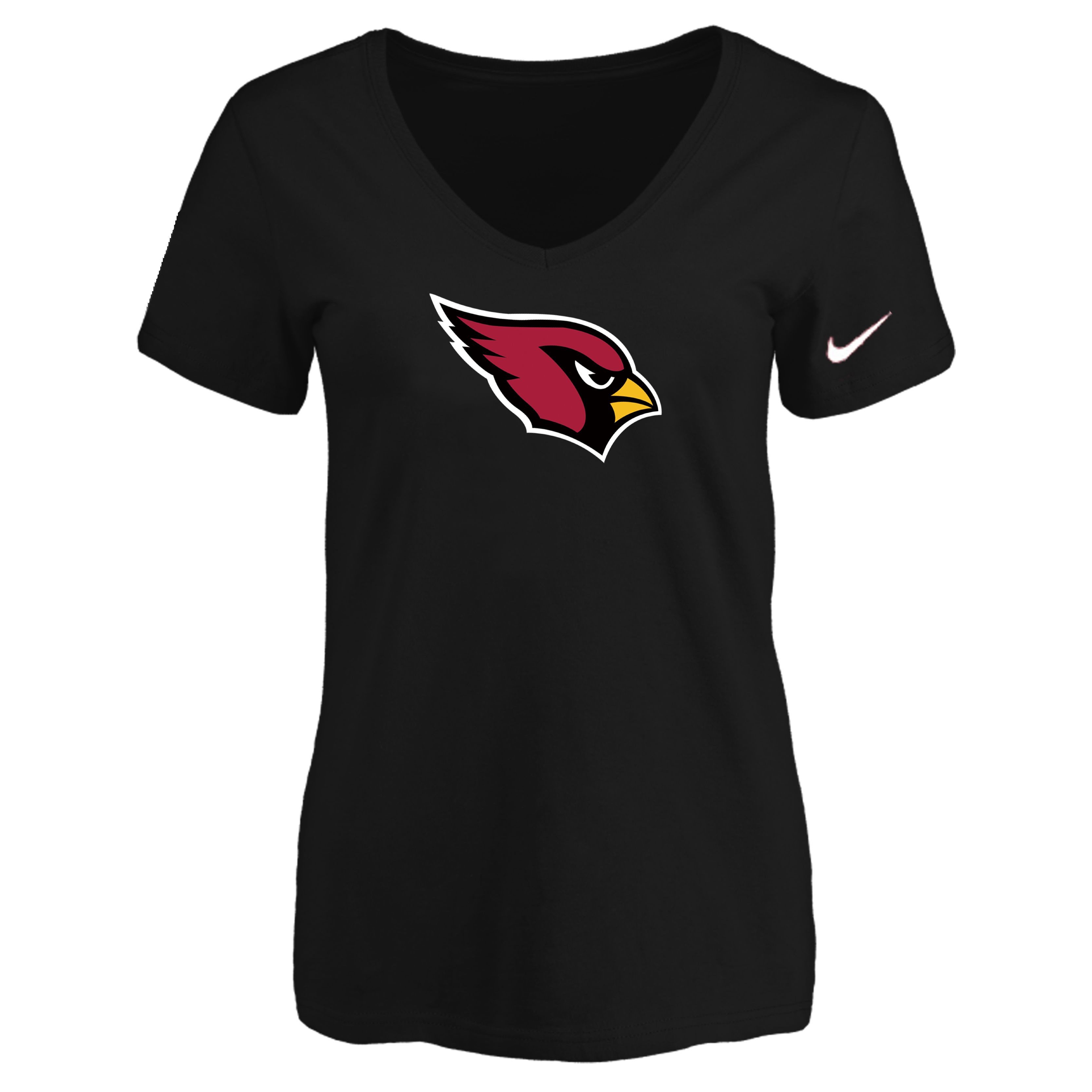 Arizona Cardinals Black Women's Logo V neck T-Shirt