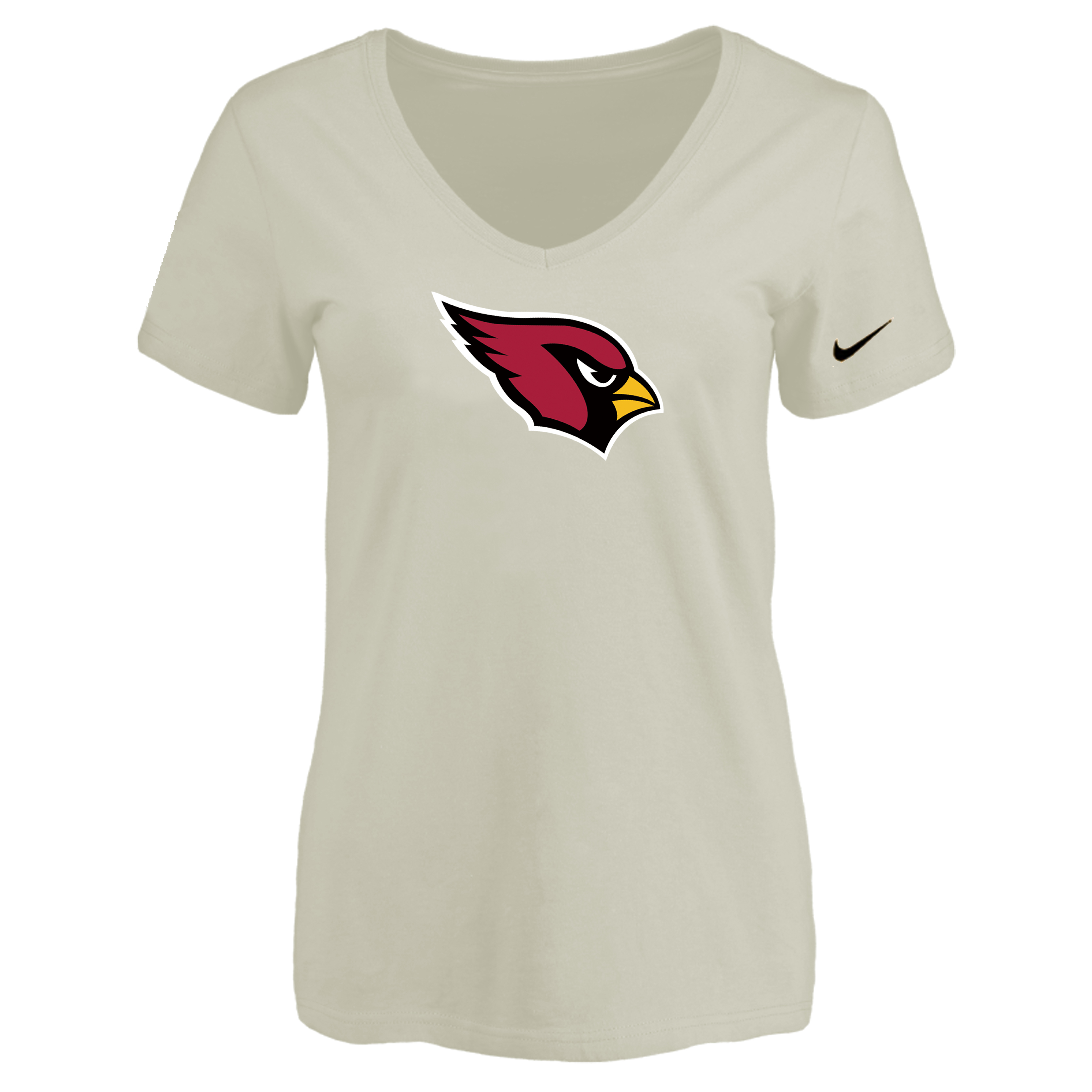 Arizona Cardinals Cream Women's Logo V neck T-Shirt