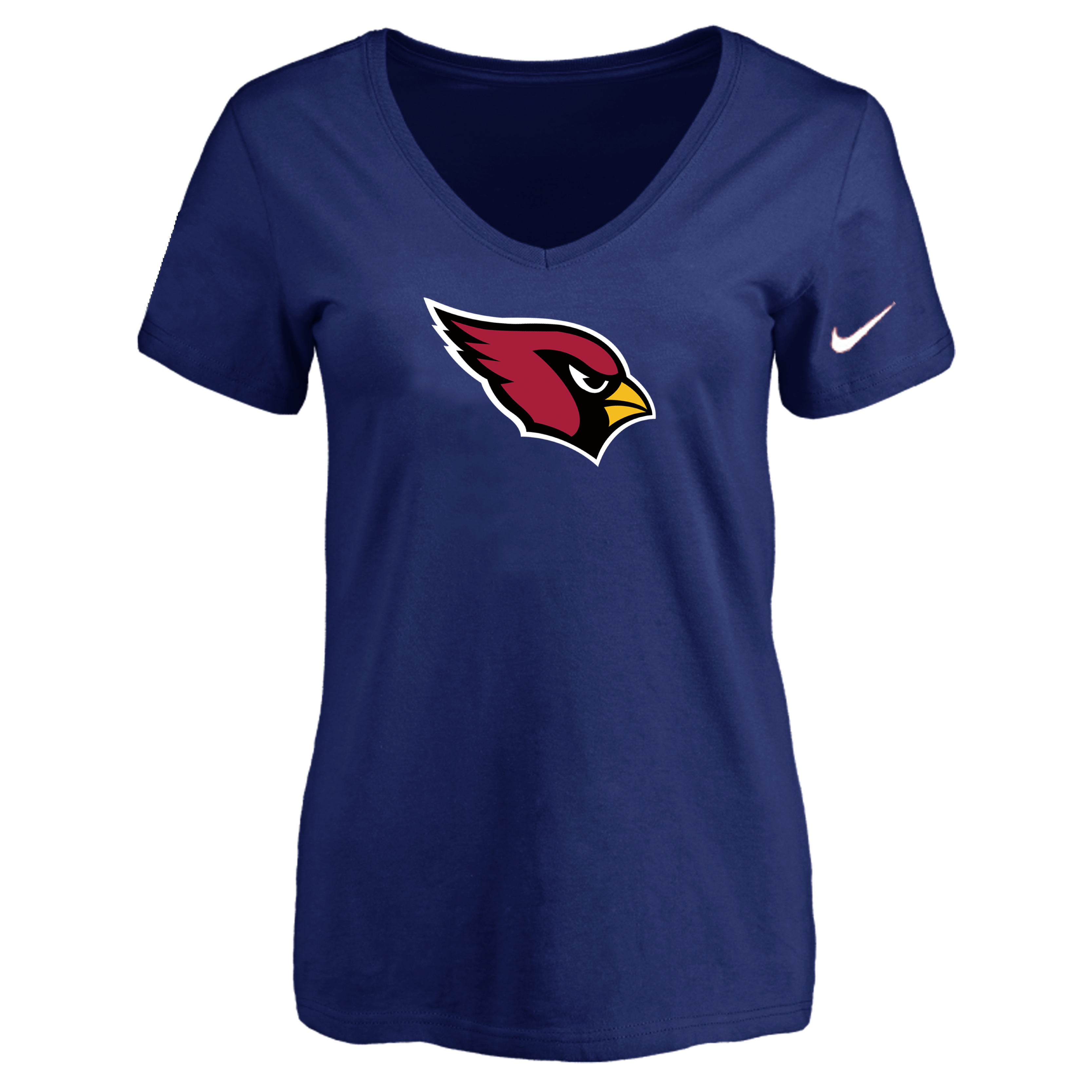 Arizona Cardinals D.Blue Women's Logo V neck T-Shirt