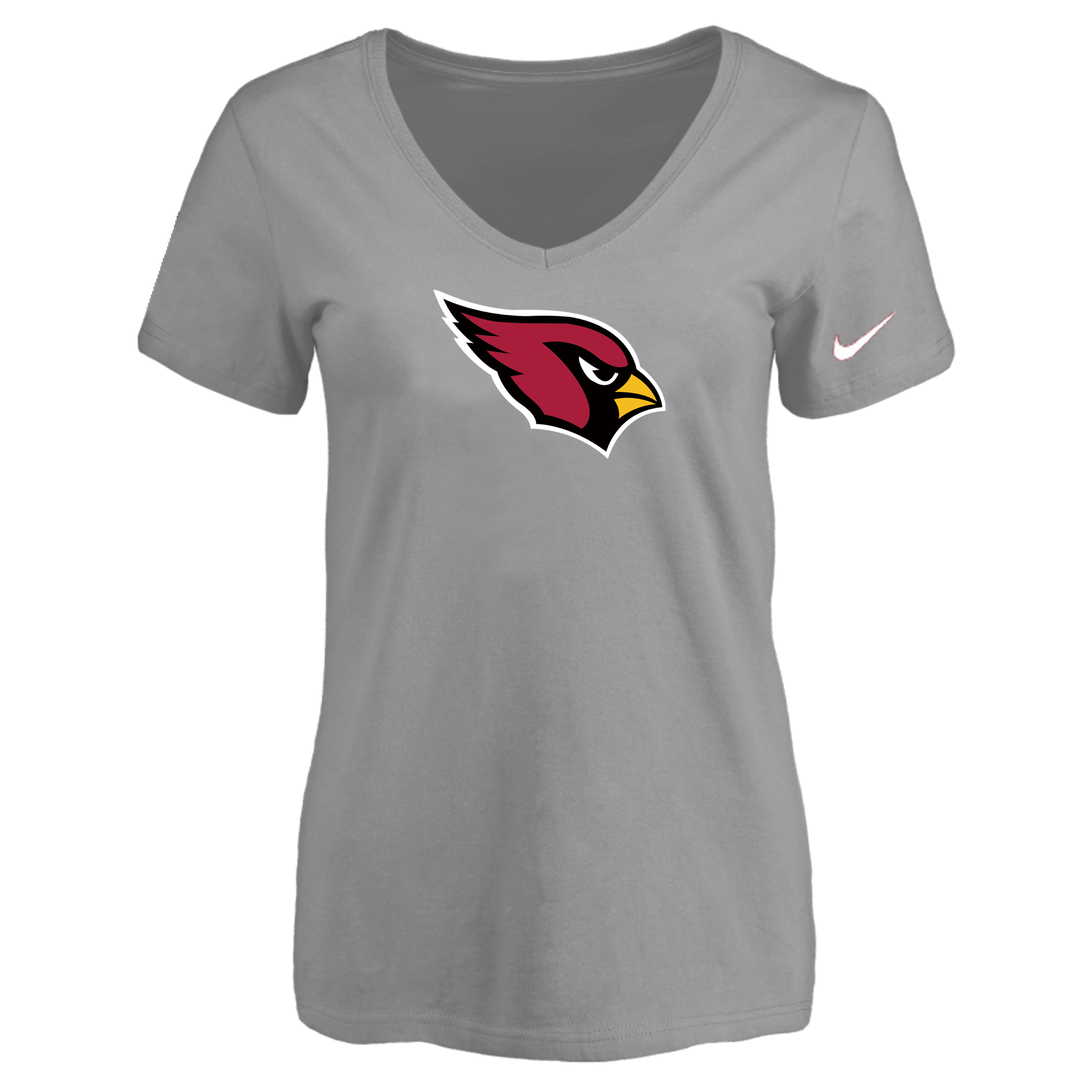 Arizona Cardinals L.Gray Women's Logo V neck T-Shirt