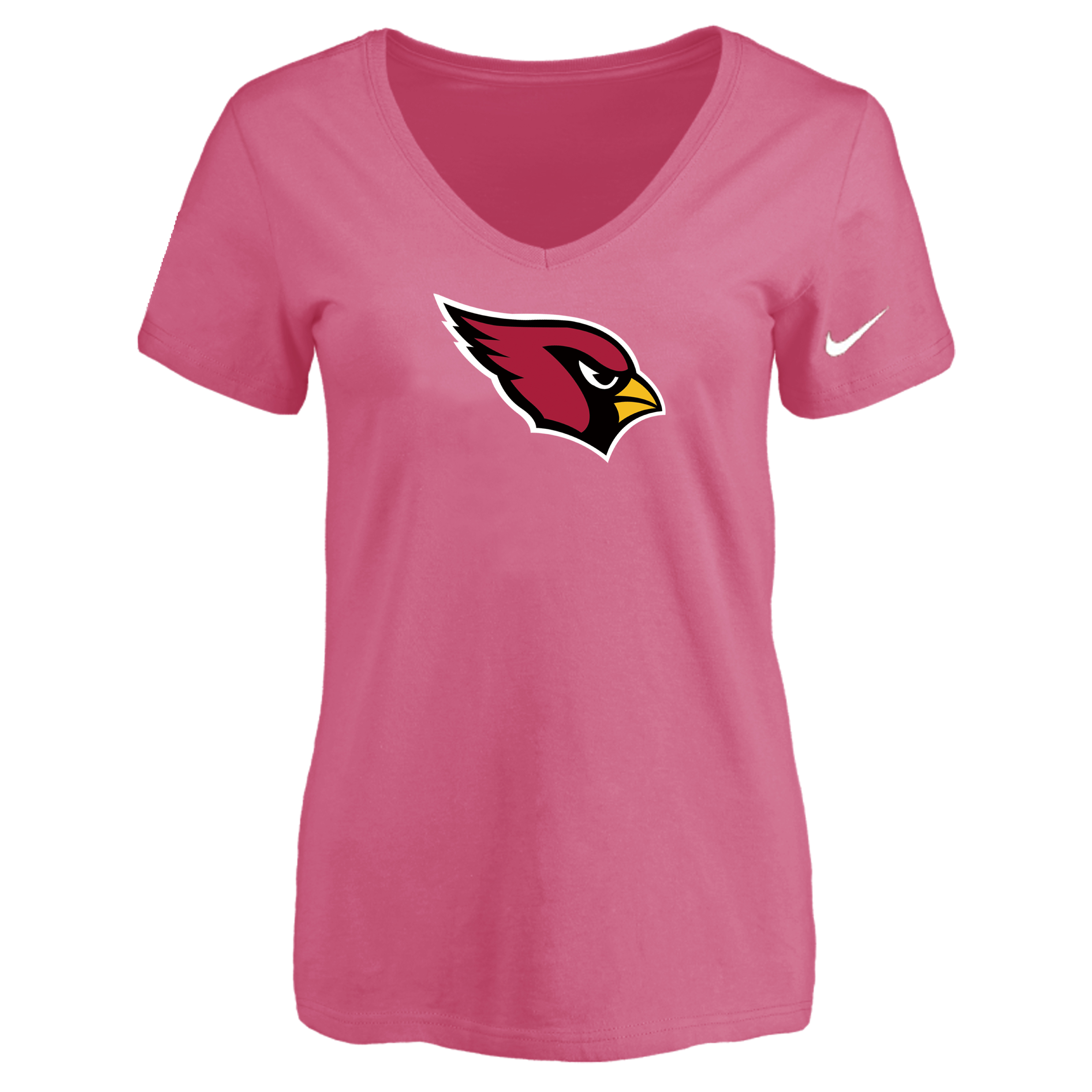 Arizona Cardinals Pink Women's Logo V neck T-Shirt
