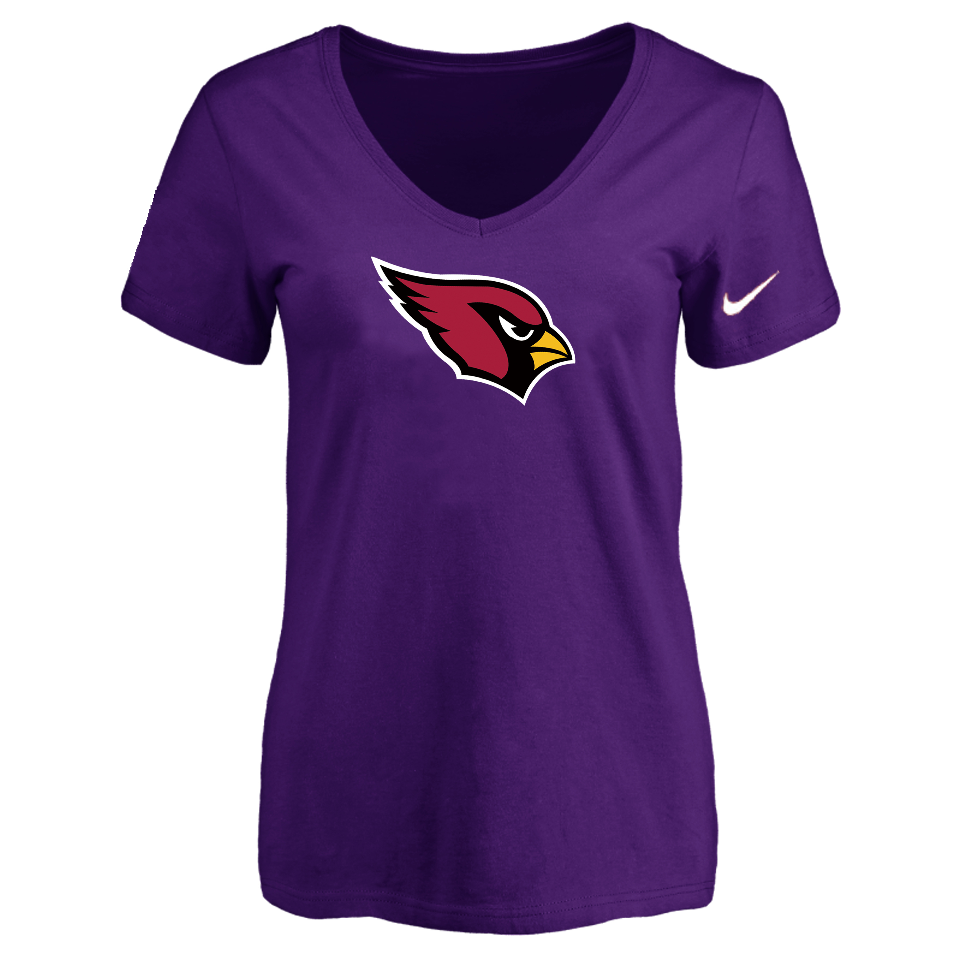 Arizona Cardinals Purple Women's Logo V neck T-Shirt
