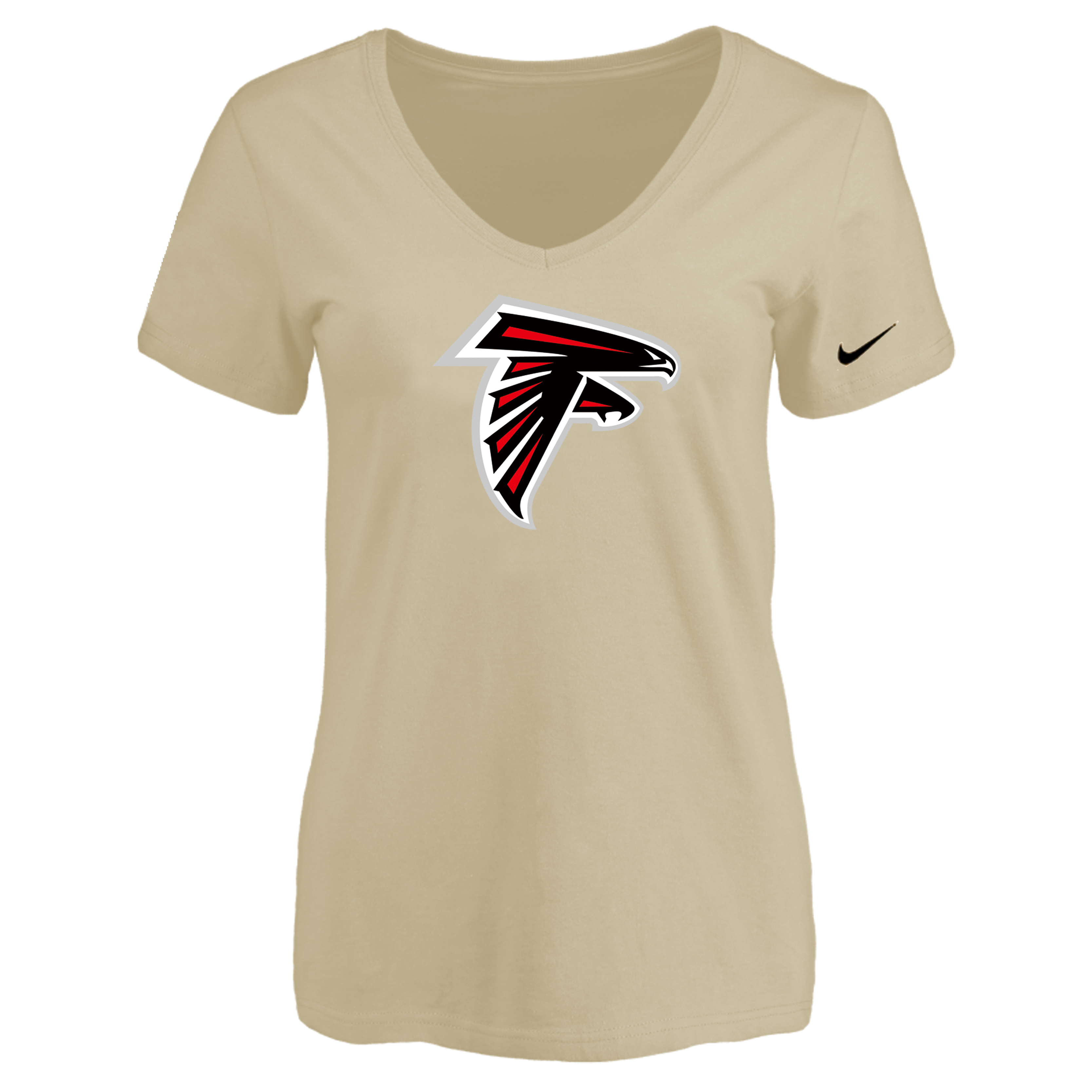 Atlanta Falcons Beige Women's Logo V neck T-Shirt