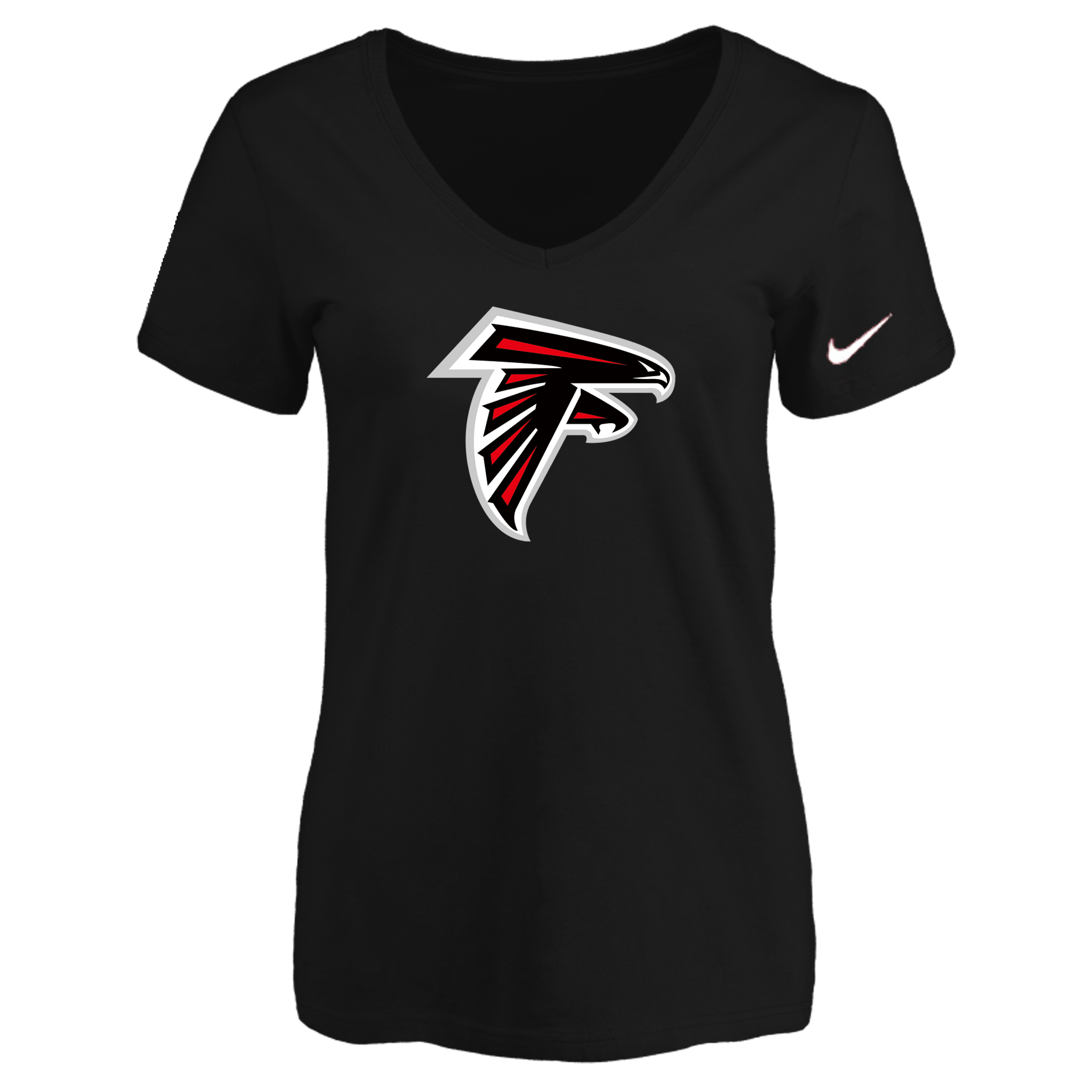 Atlanta Falcons Black Women's Logo V neck T-Shirt