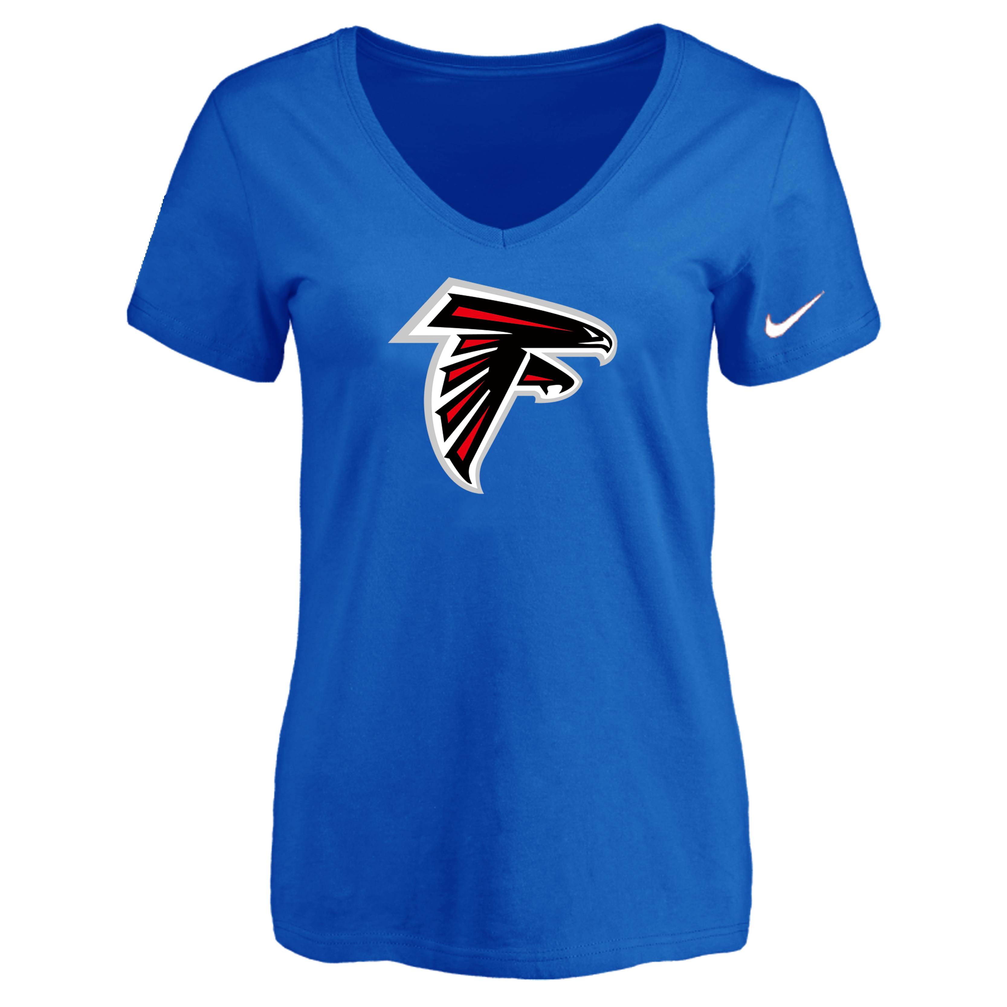Atlanta Falcons Blue Women's Logo V neck T-Shirt