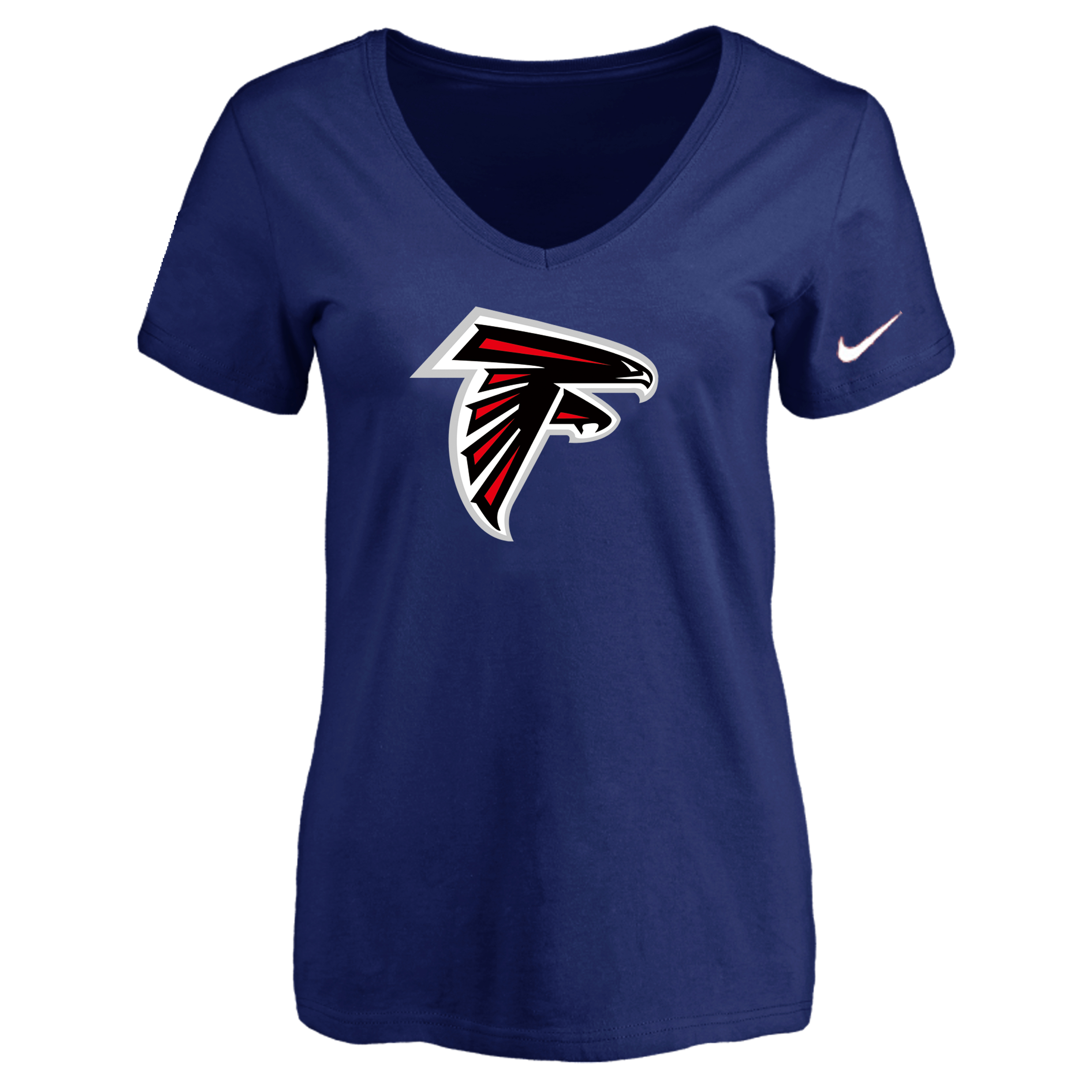 Atlanta Falcons D.Blue Women's Logo V neck T-Shirt