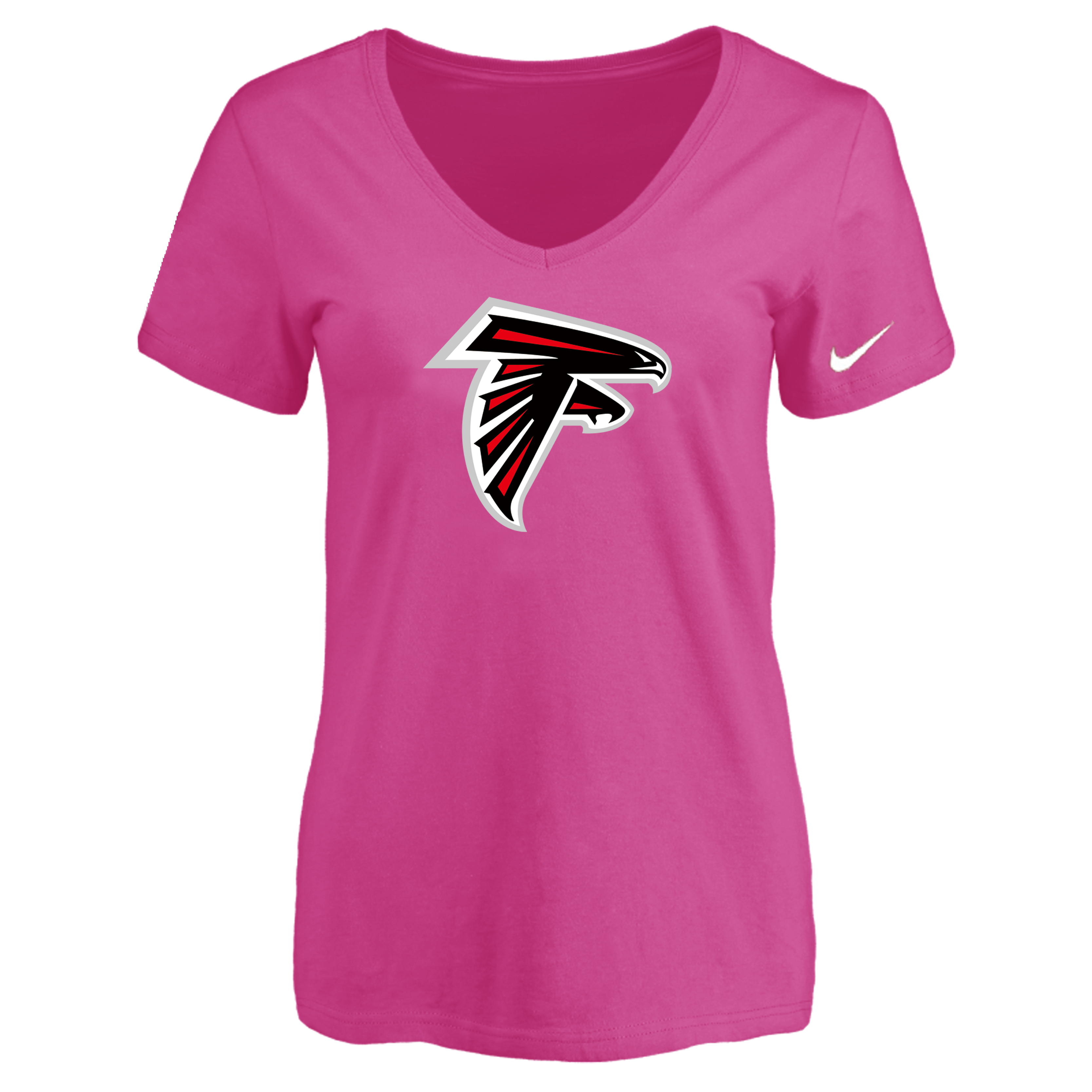 Atlanta Falcons Peach Women's Logo V neck T-Shirt