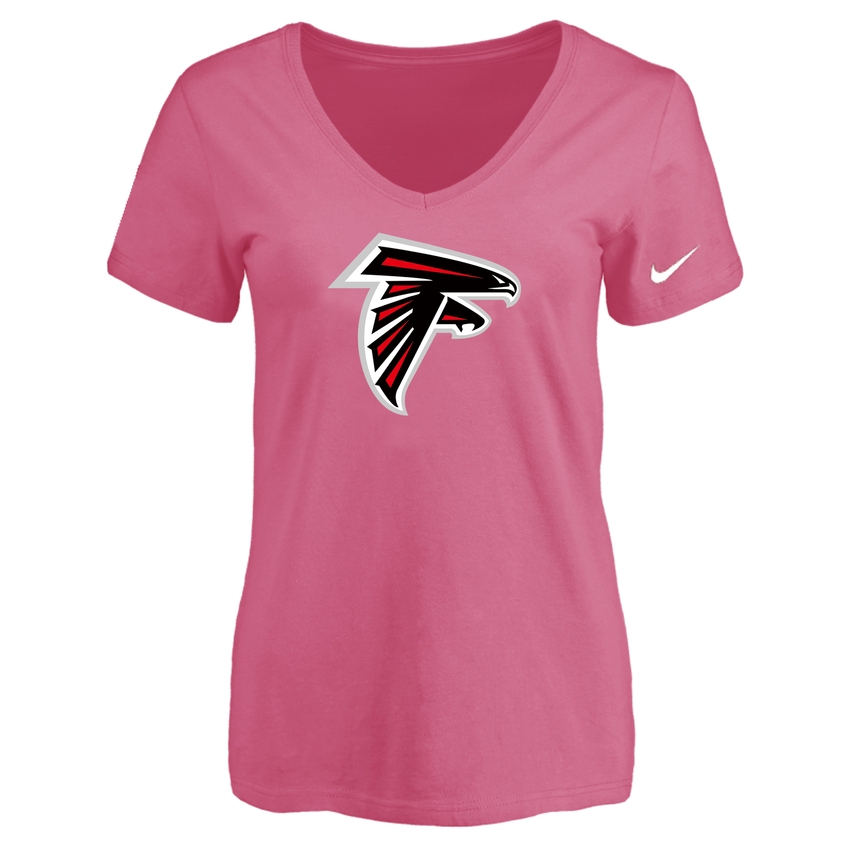 Atlanta Falcons Pink Women's Logo V neck T-Shirt