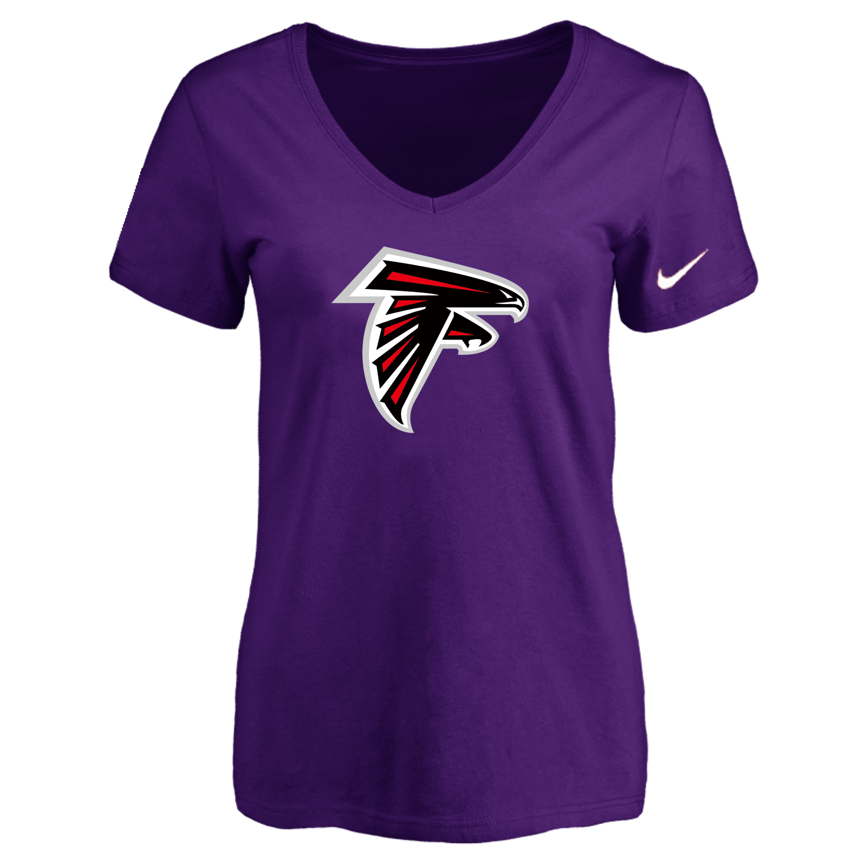 Atlanta Falcons Purple Women's Logo V neck T-Shirt