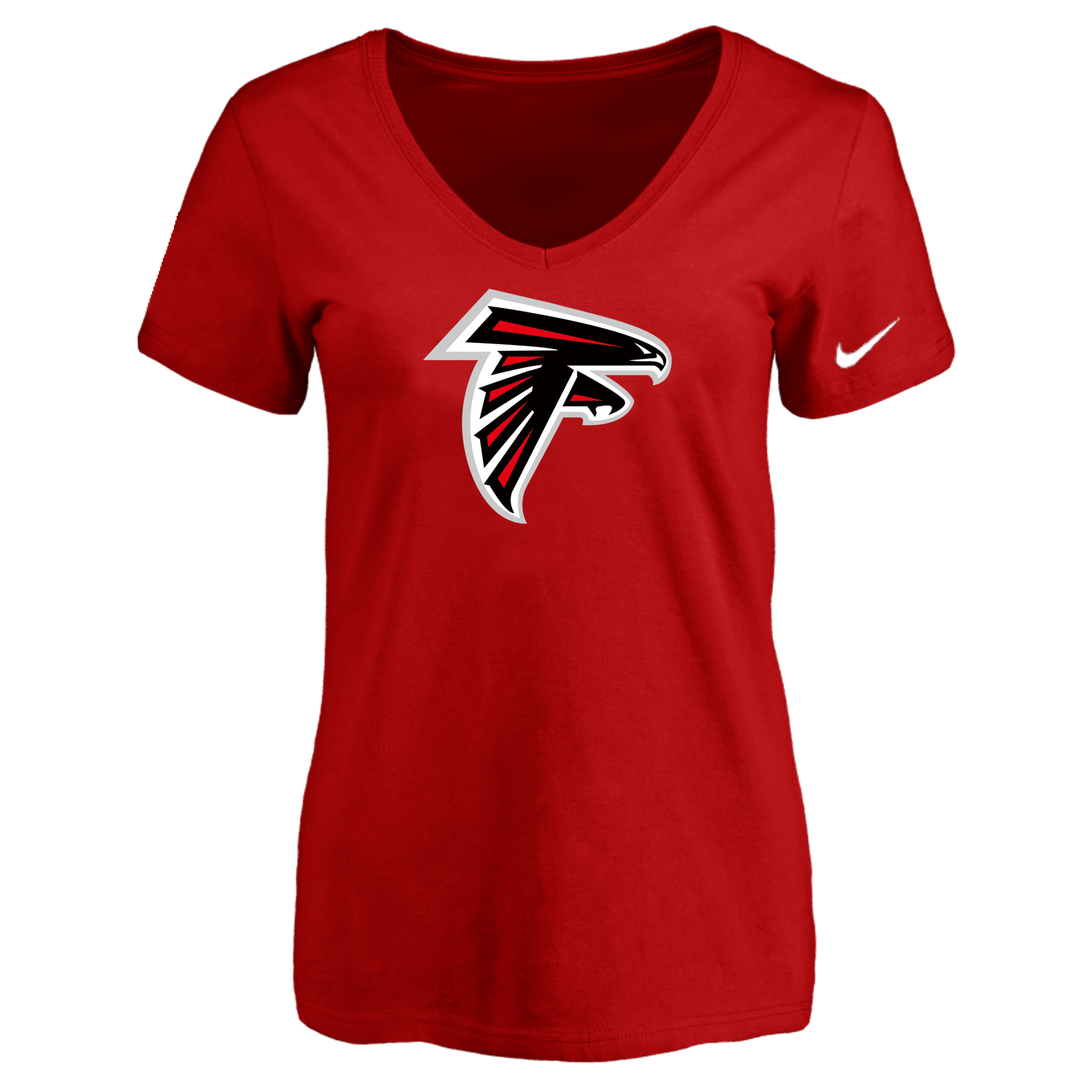 Atlanta Falcons Red Women's Logo V neck T-Shirt