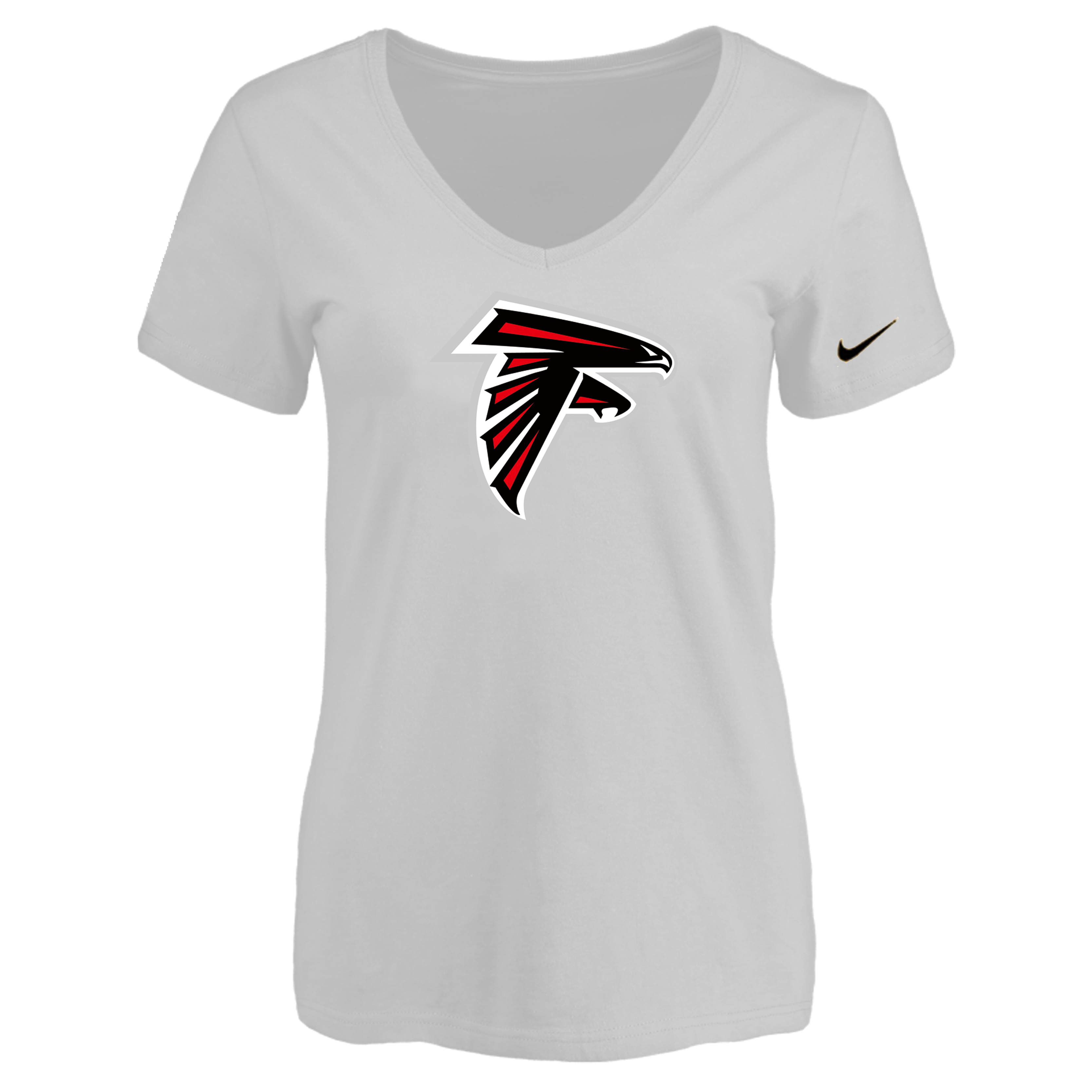 Atlanta Falcons White Women's Logo V neck T-Shirt