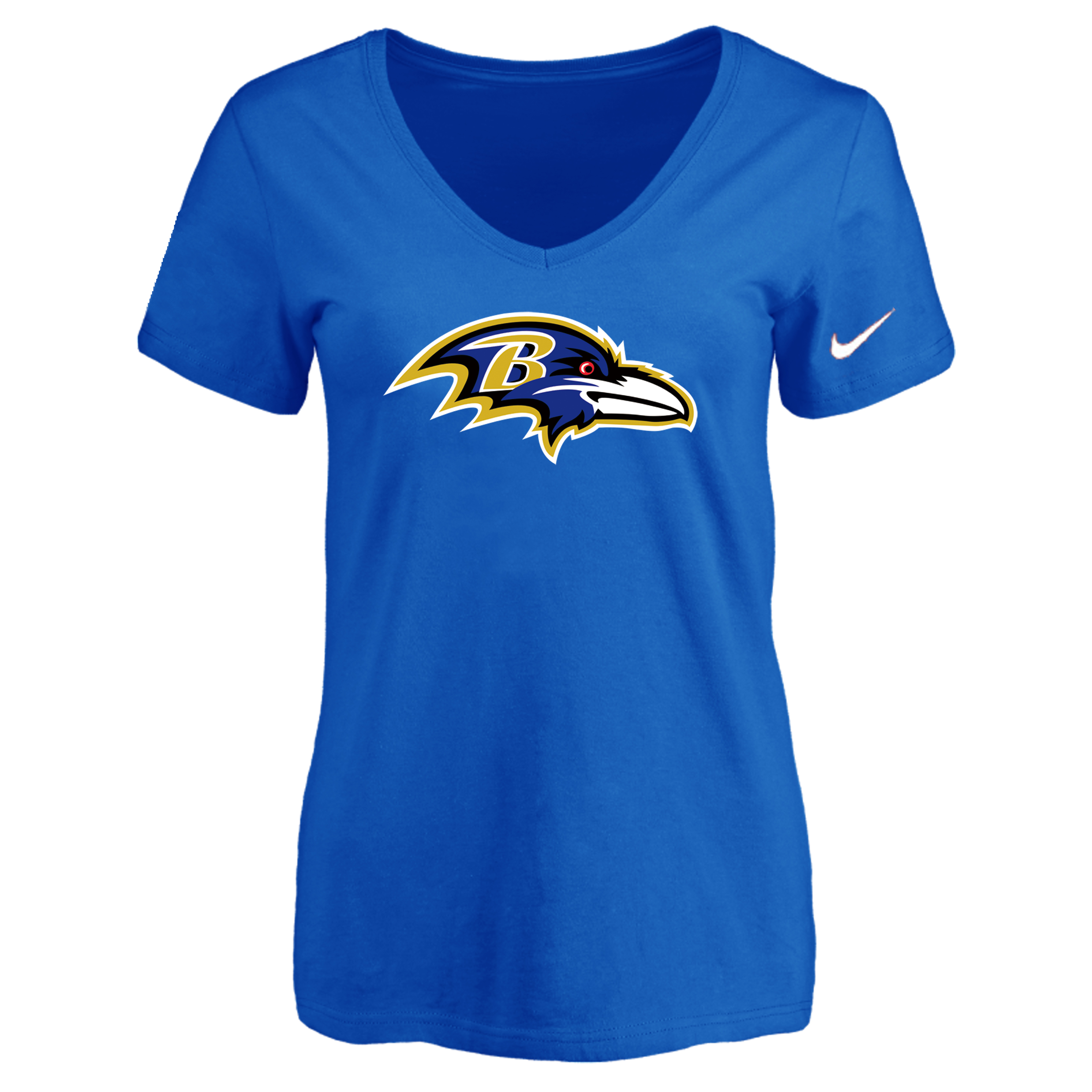 Baltimore Ravens Blue Women's Logo V neck T-Shirt
