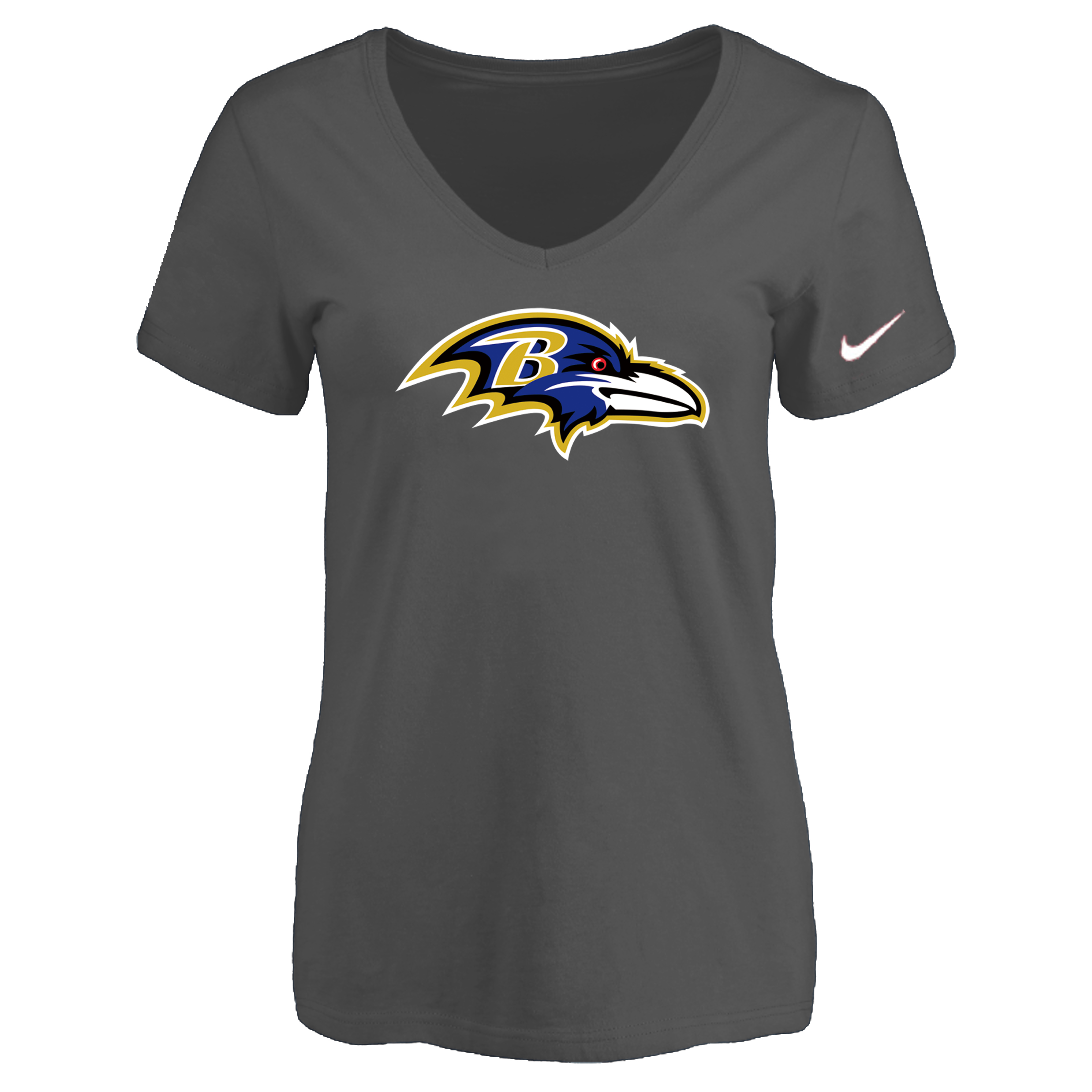 Baltimore Ravens D.Gray Women's Logo V neck T-Shirt