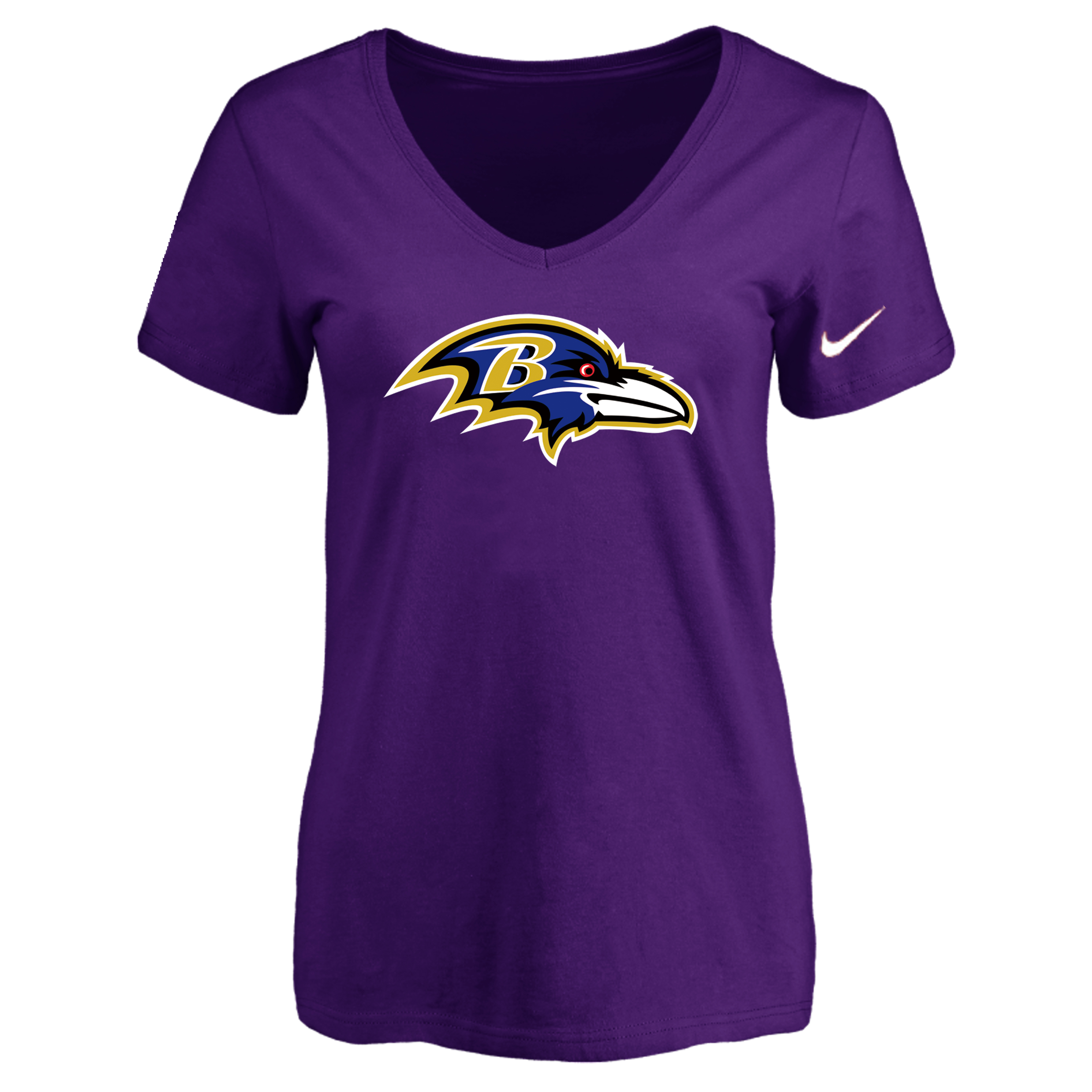 Baltimore Ravens Purple Women's Logo V neck T-Shirt