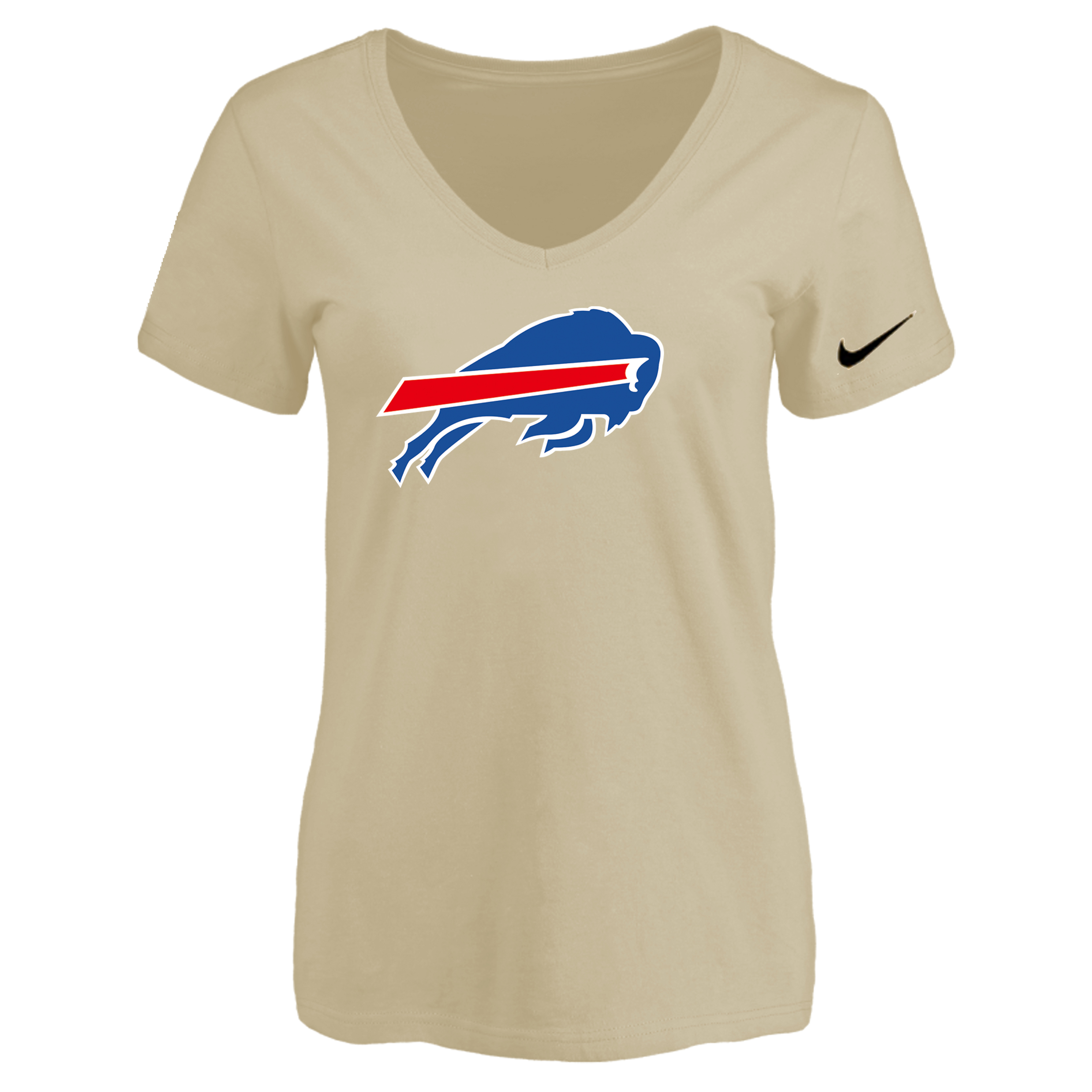 Buffalo Bills Beige Women's Logo V neck T-Shirt
