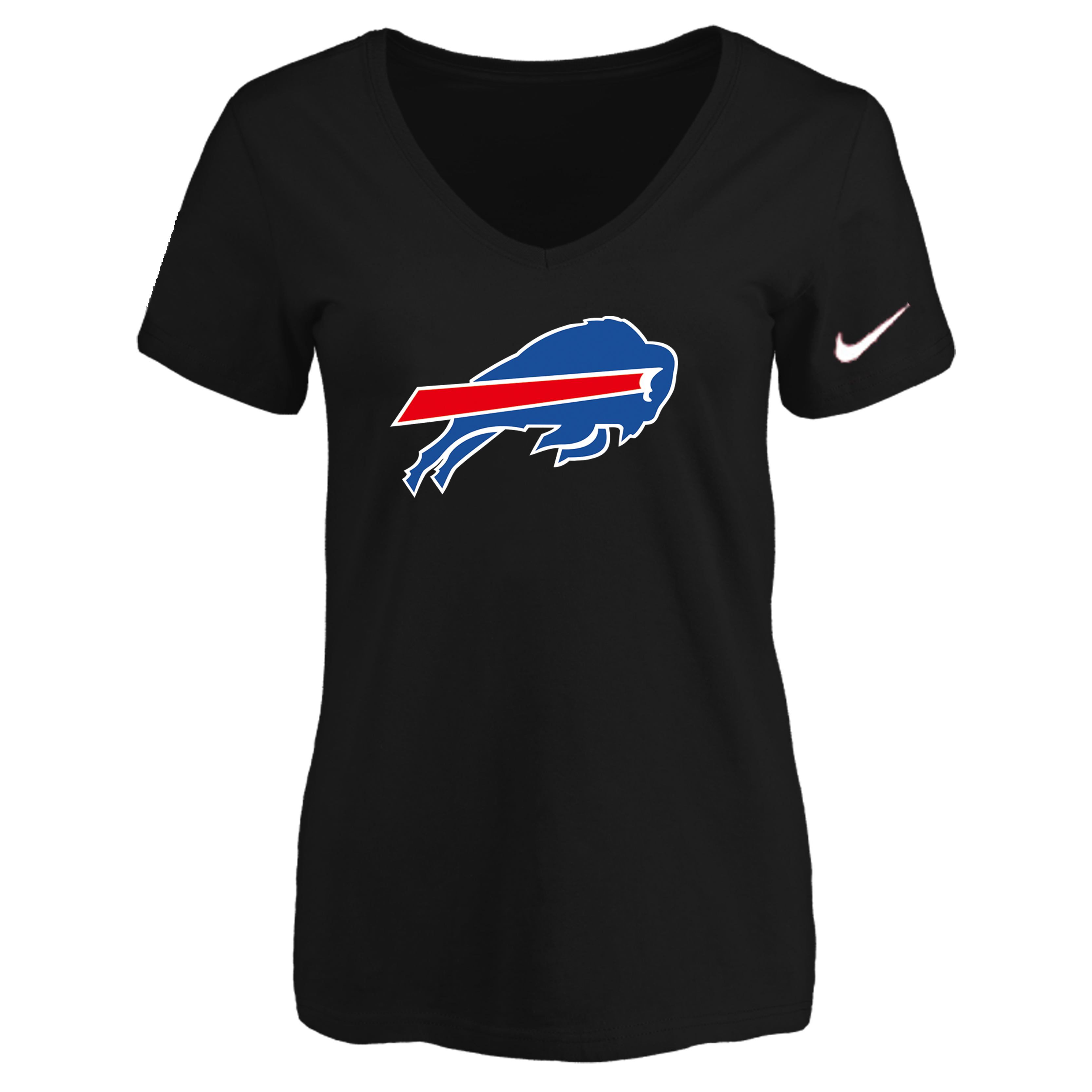 Buffalo Bills Black Women's Logo V neck T-Shirt