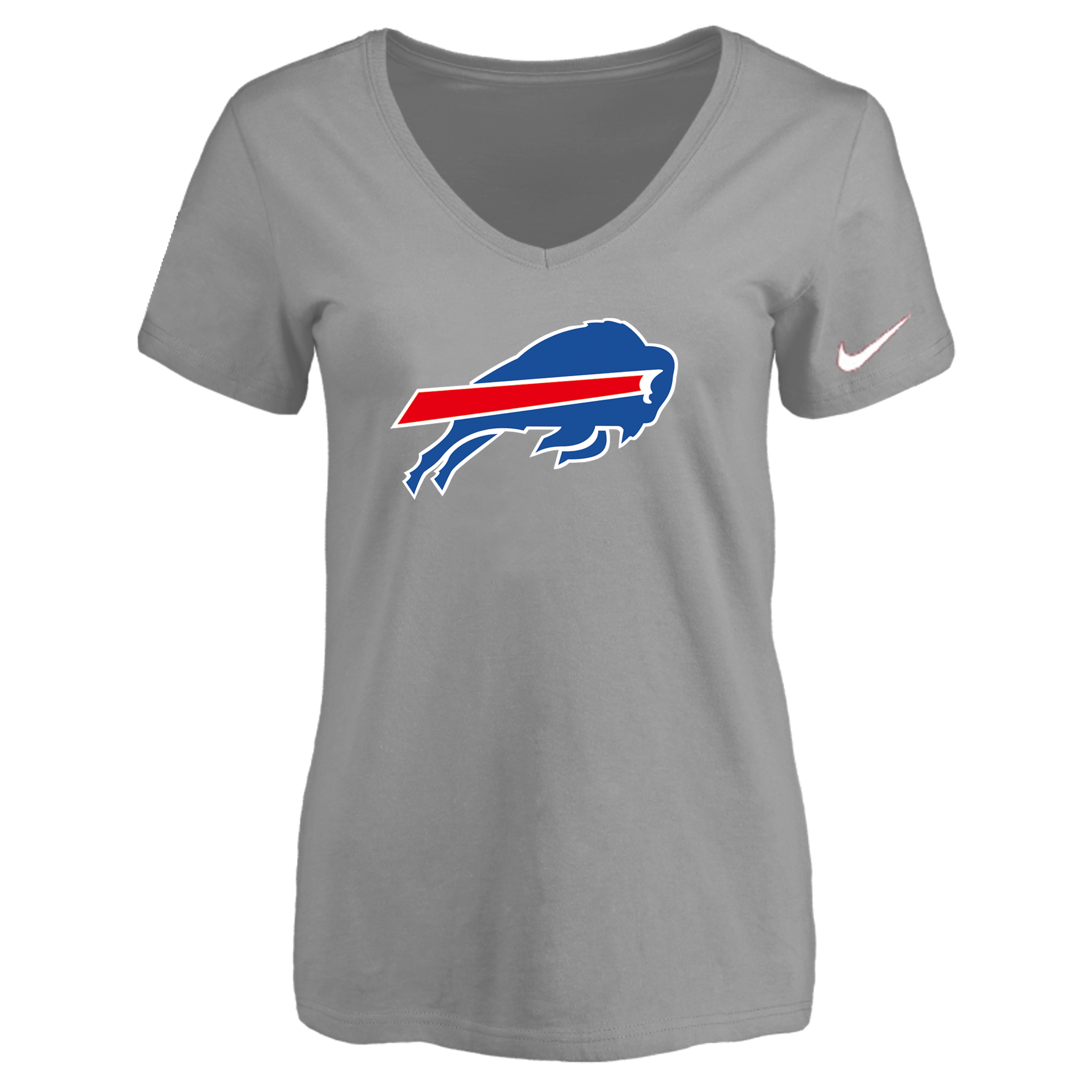 Buffalo Bills L.Gray Women's Logo V neck T-Shirt