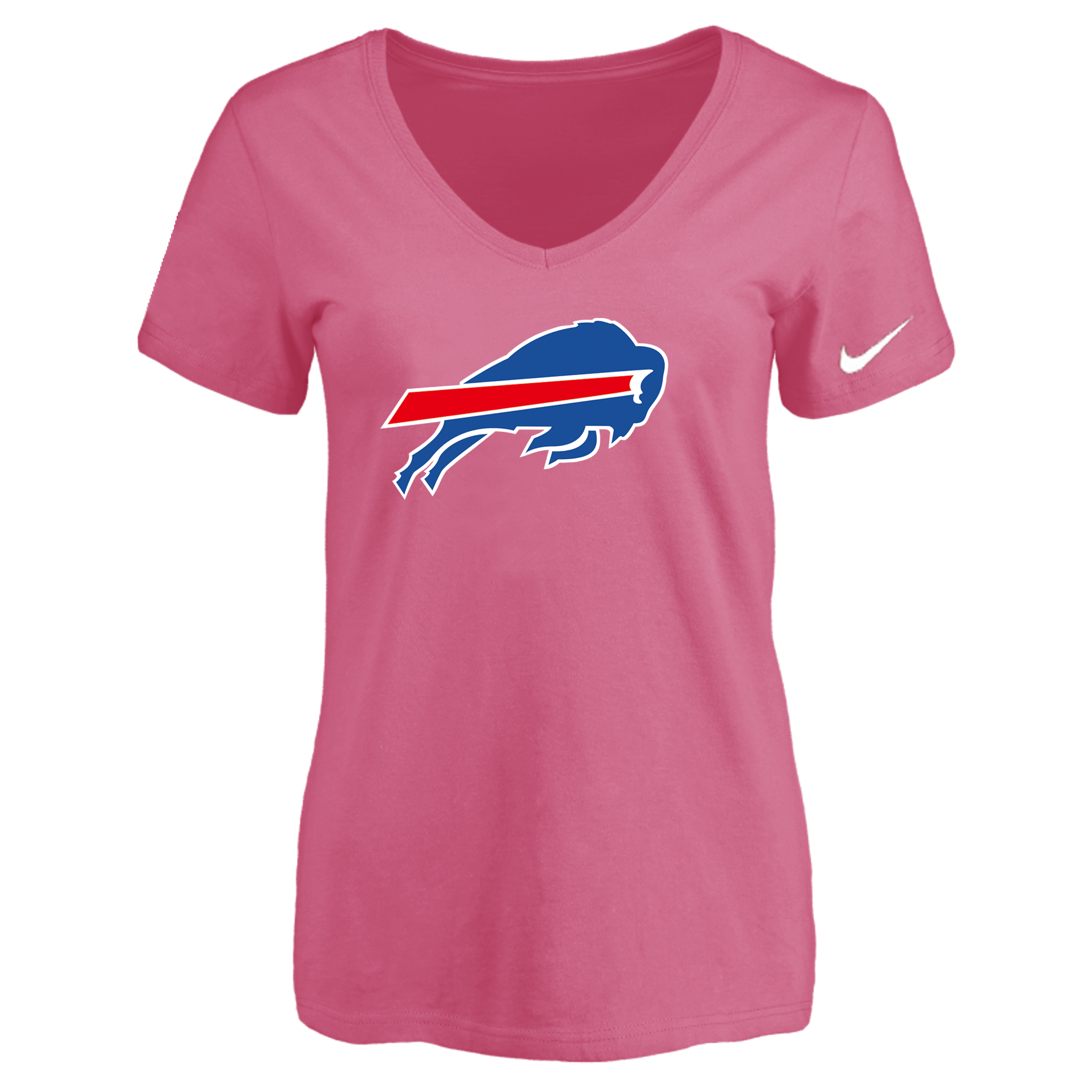Buffalo Bills Pink Women's Logo V neck T-Shirt