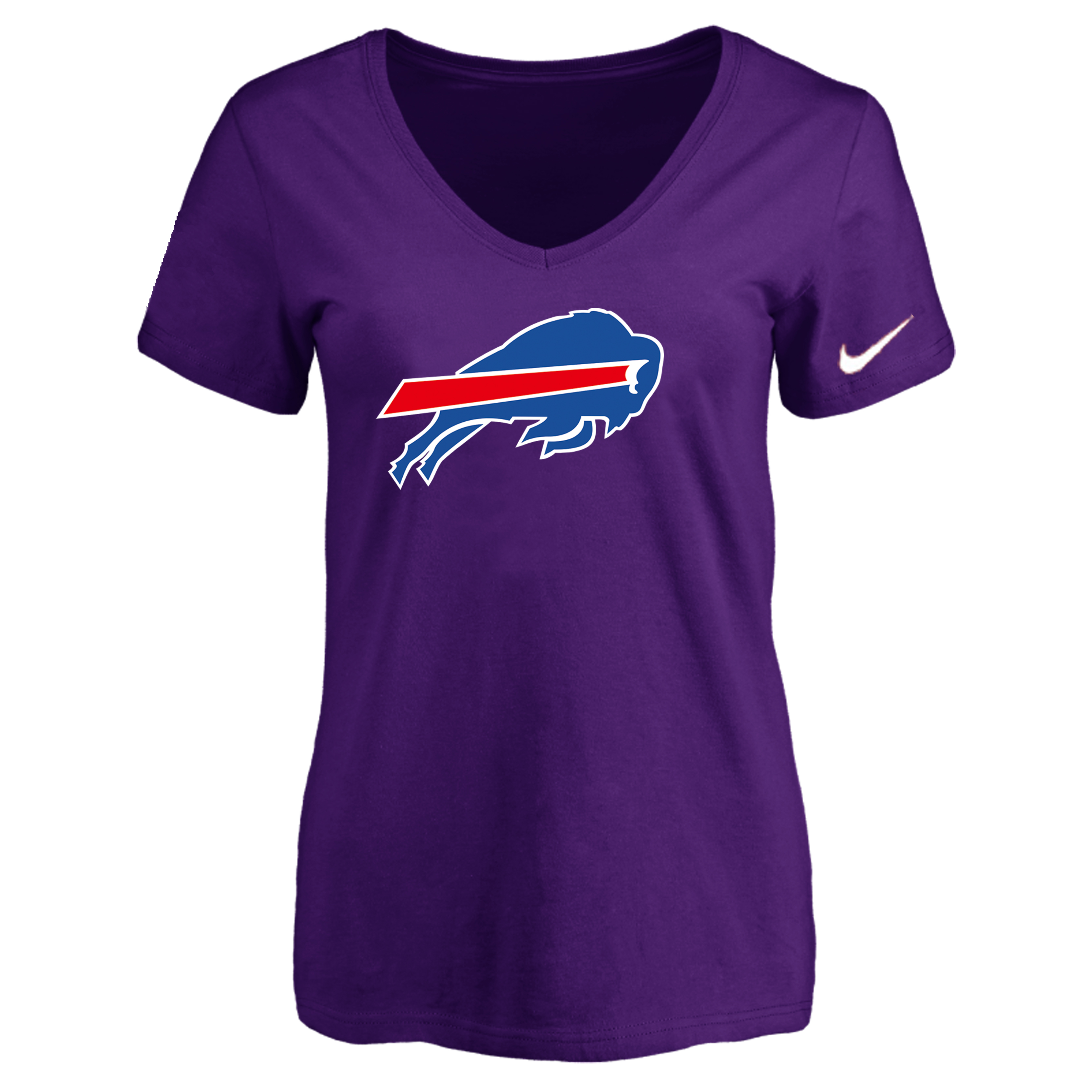 Buffalo Bills Purple Women's Logo V neck T-Shirt