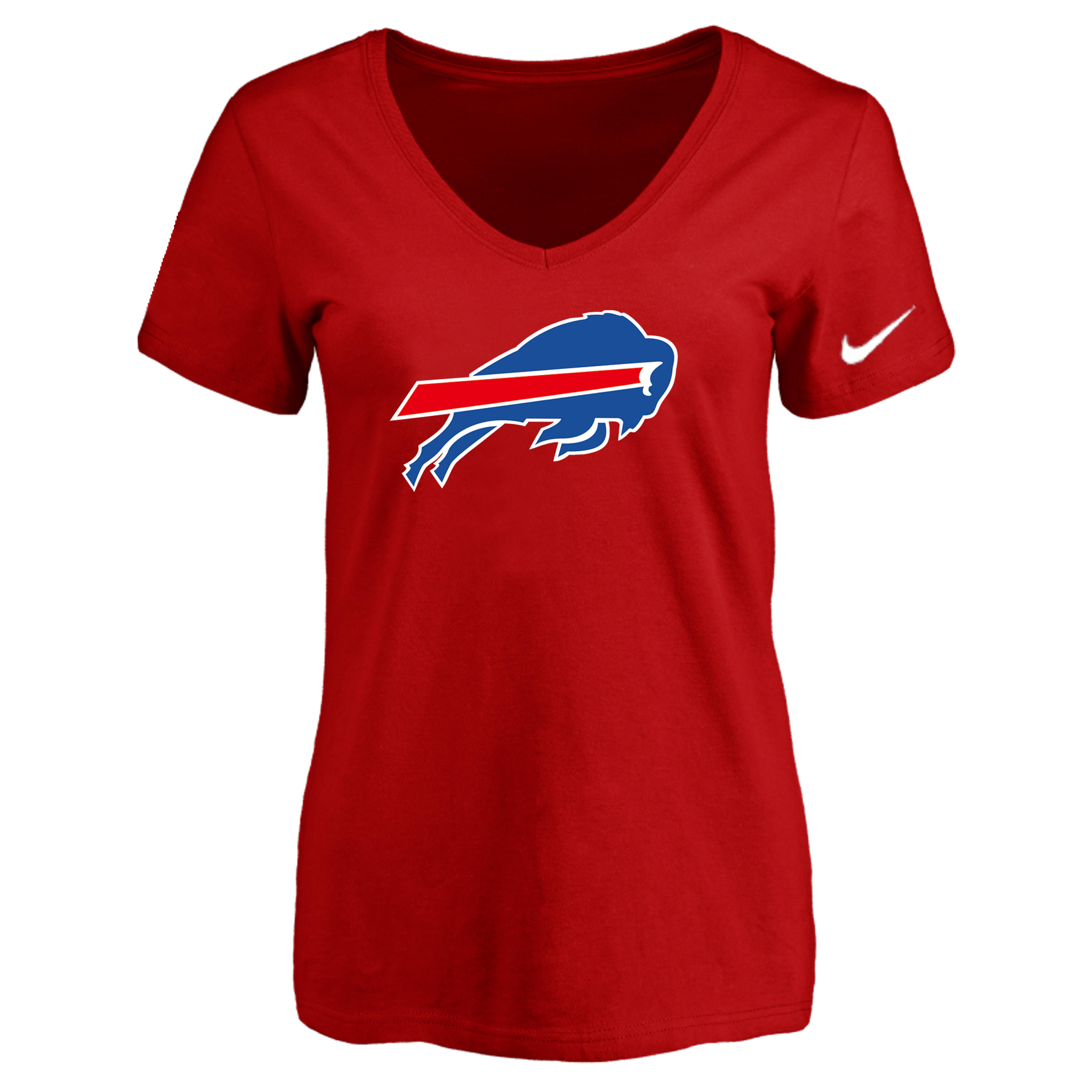 Buffalo Bills Red Women's Logo V neck T-Shirt