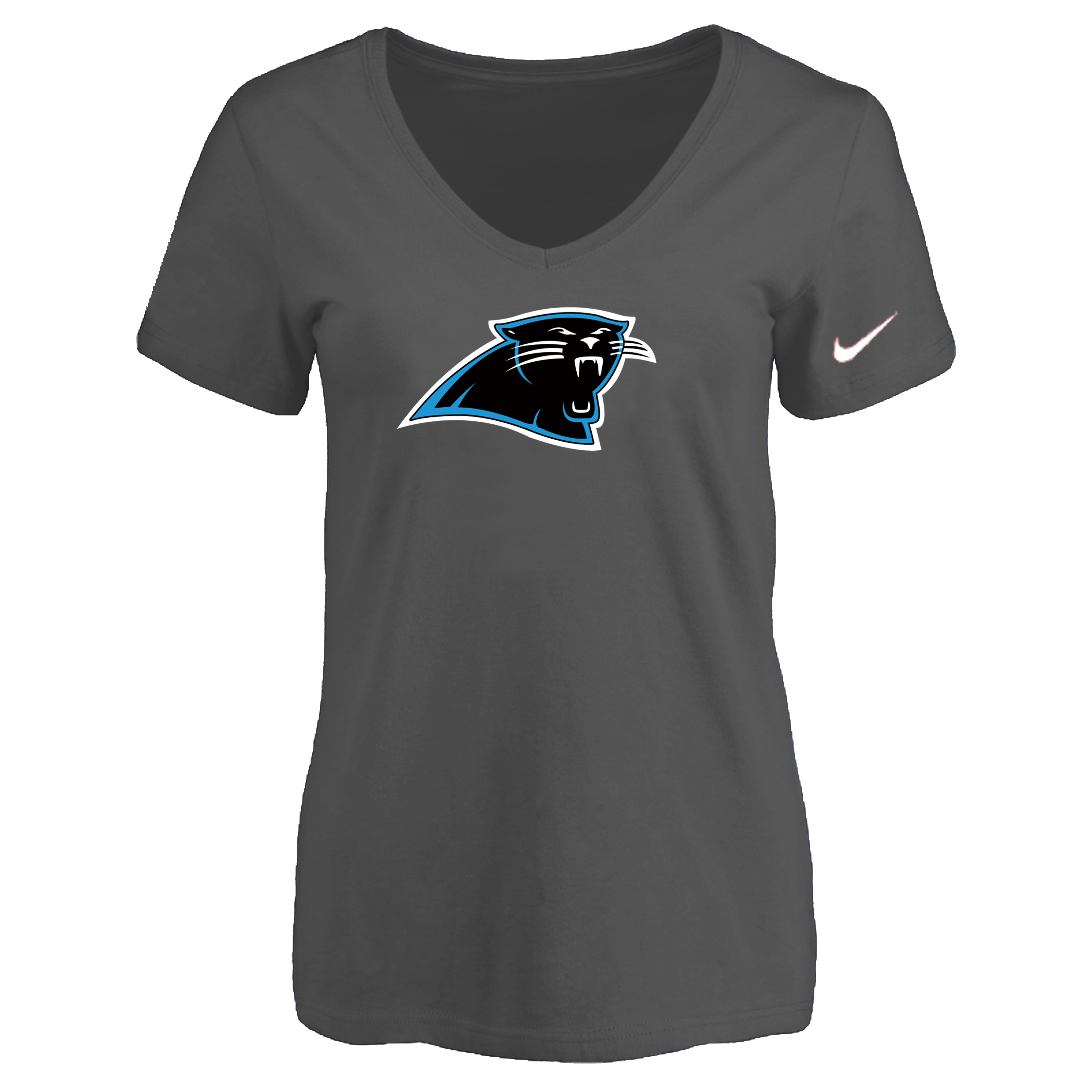 Carolina Panthers D.Gray Women's Logo V neck T-Shirt