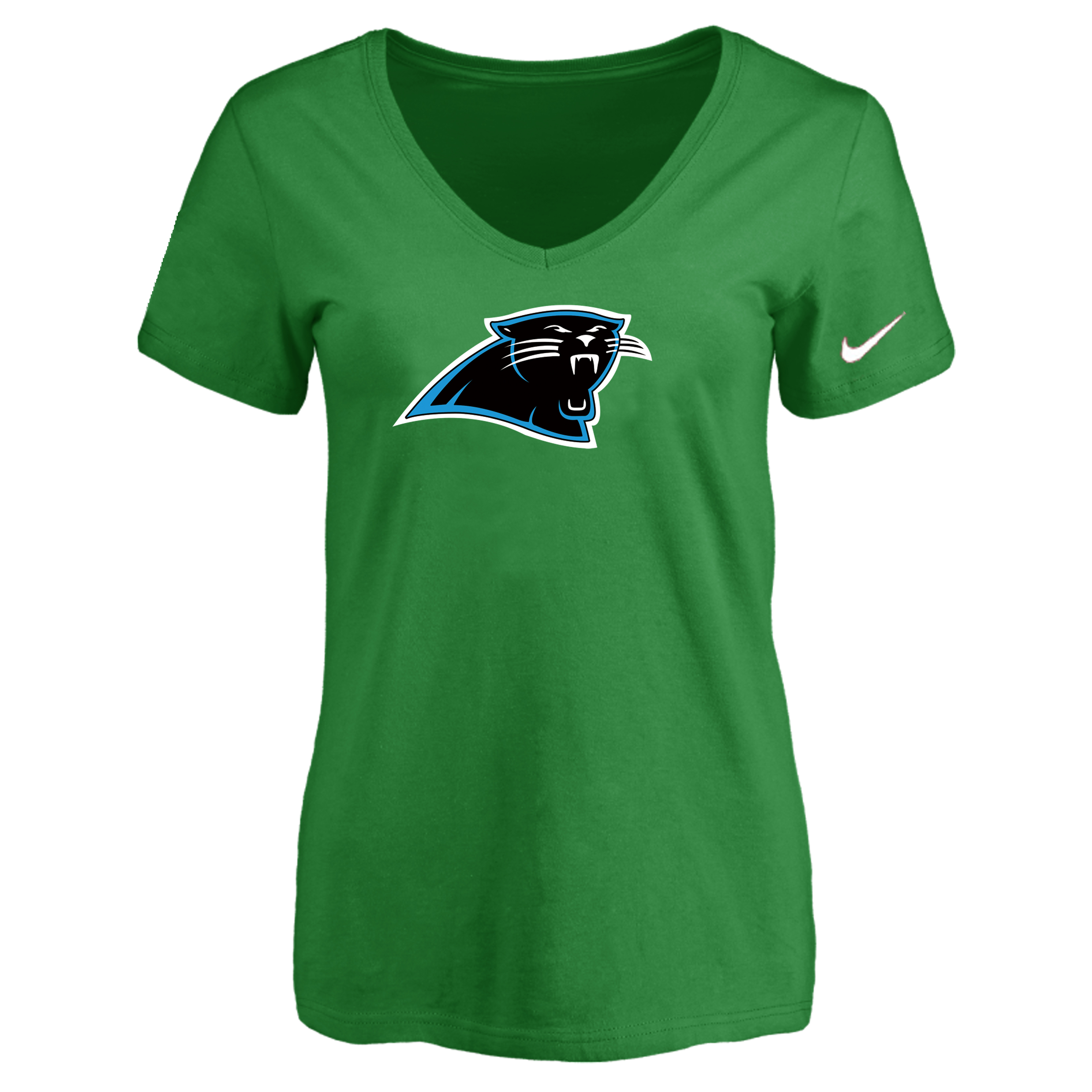 Carolina Panthers D.Green Women's Logo V neck T-Shirt
