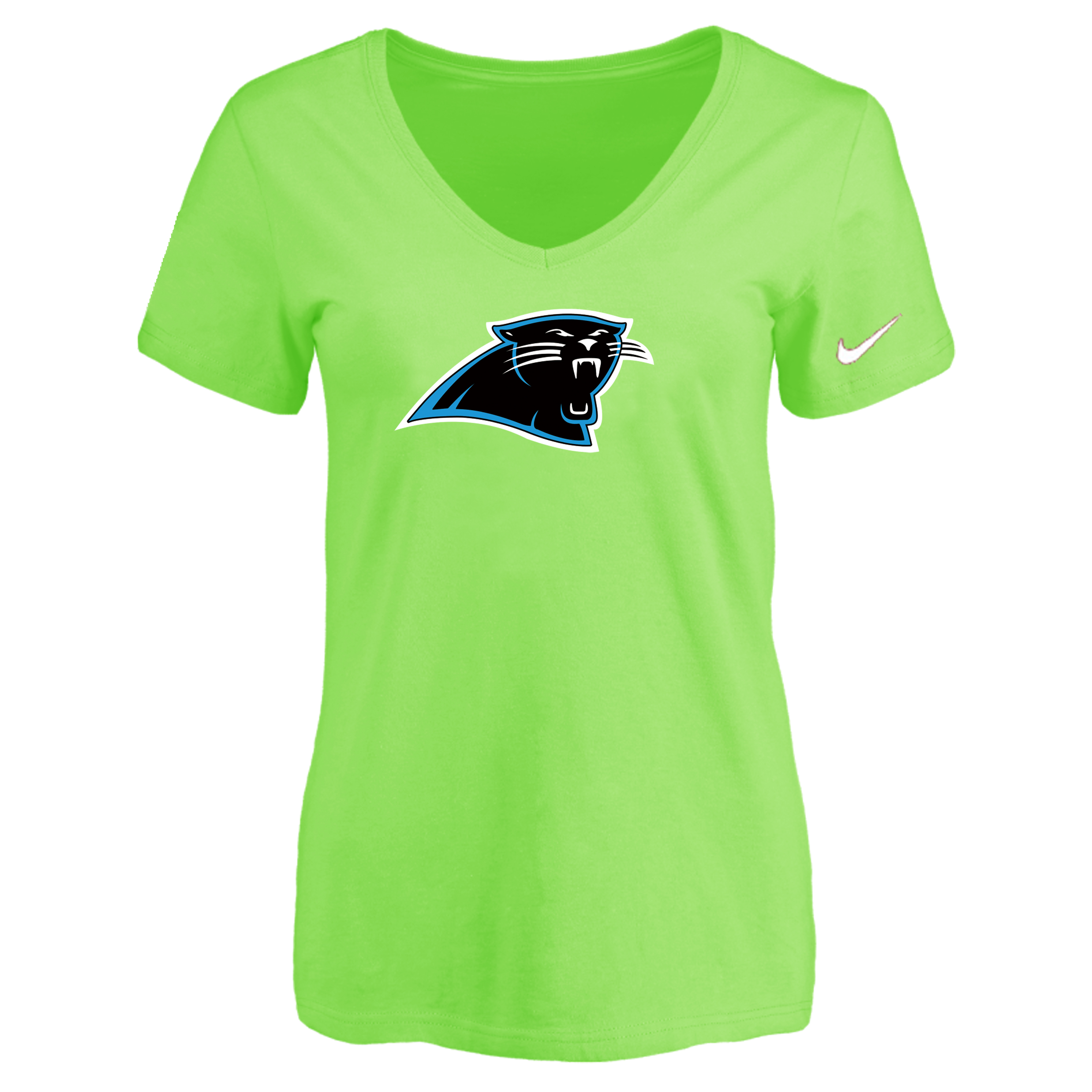 Carolina Panthers L.Green Women's Logo V neck T-Shirt