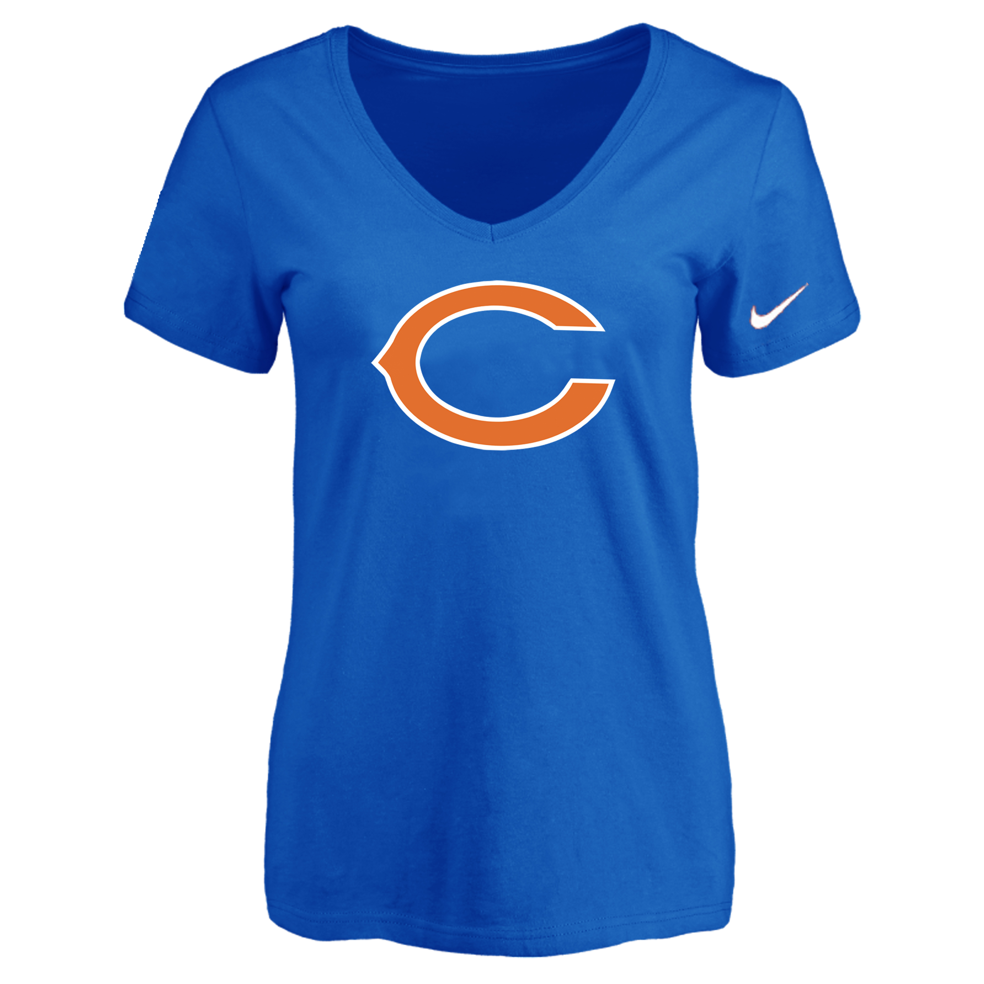 Chicago Bears Blue Women's Logo V neck T-Shirt