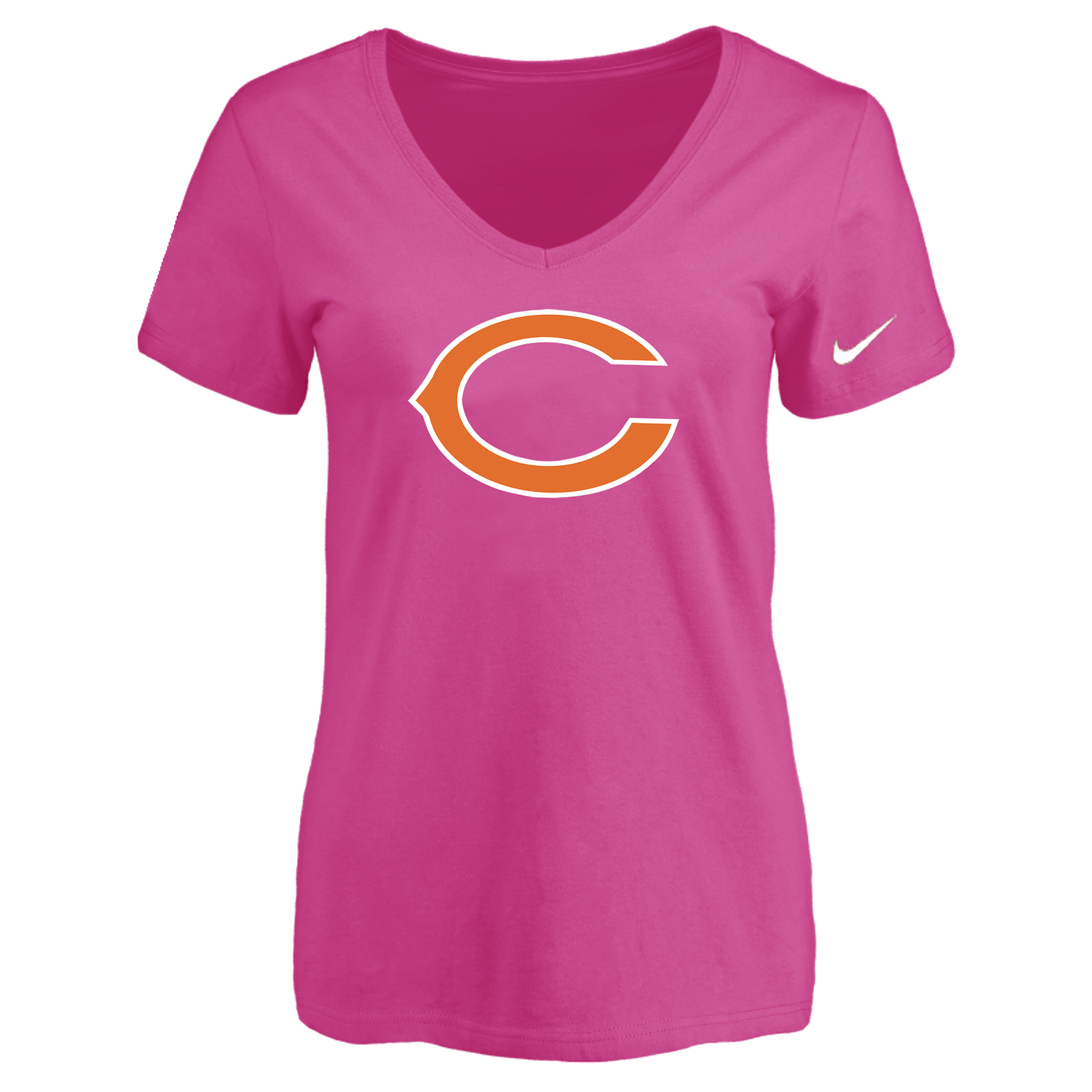 Chicago Bears Peach Women's Logo V neck T-Shirt