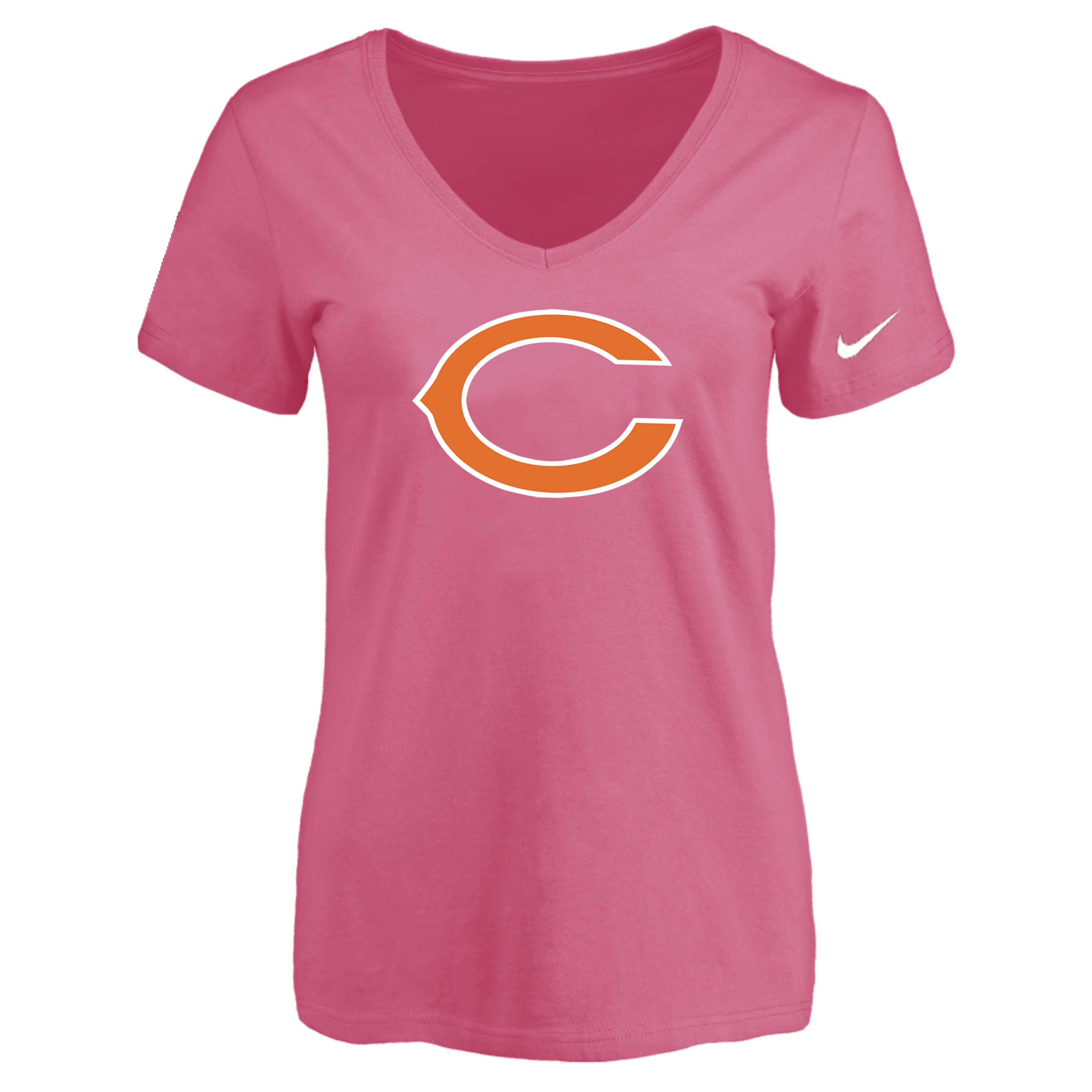 Chicago Bears Pink Women's Logo V neck T-Shirt