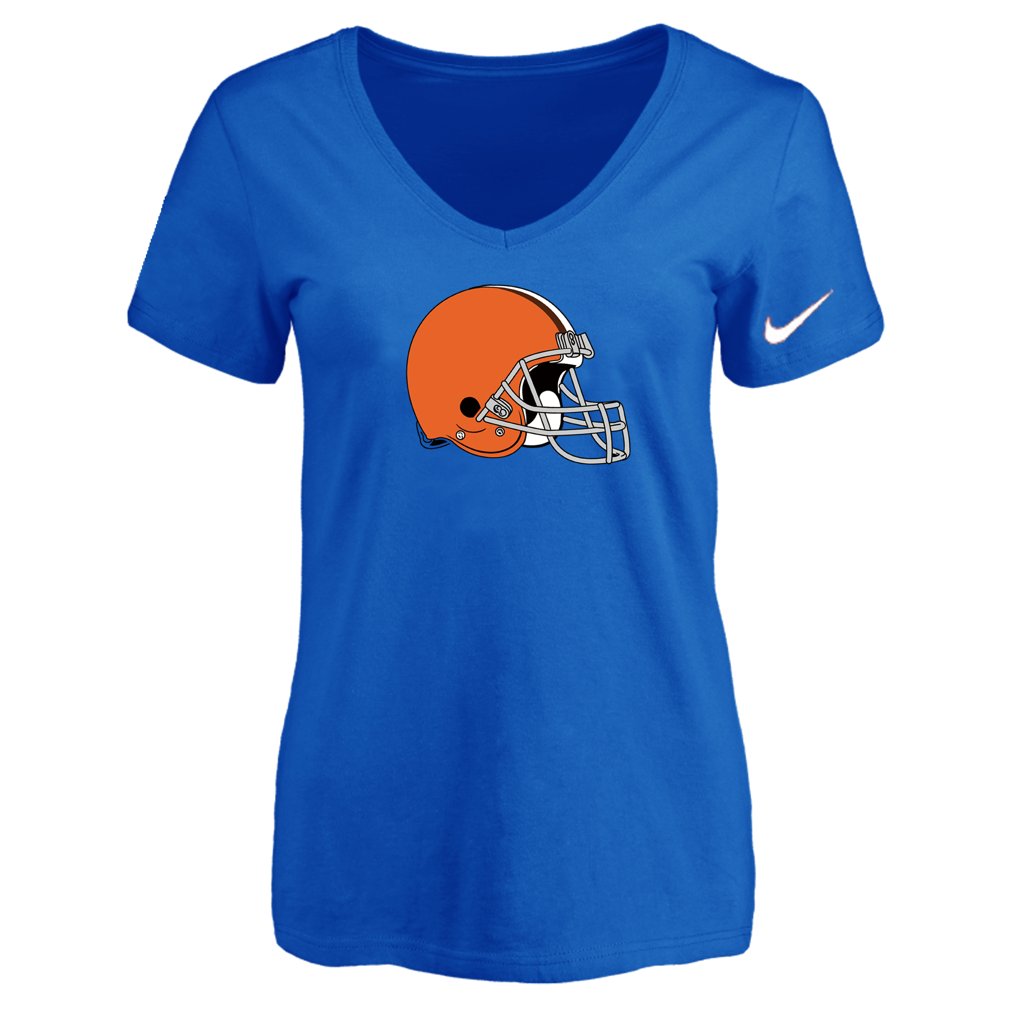 Cleveland Browns Blue Women's Logo V neck T-Shirt