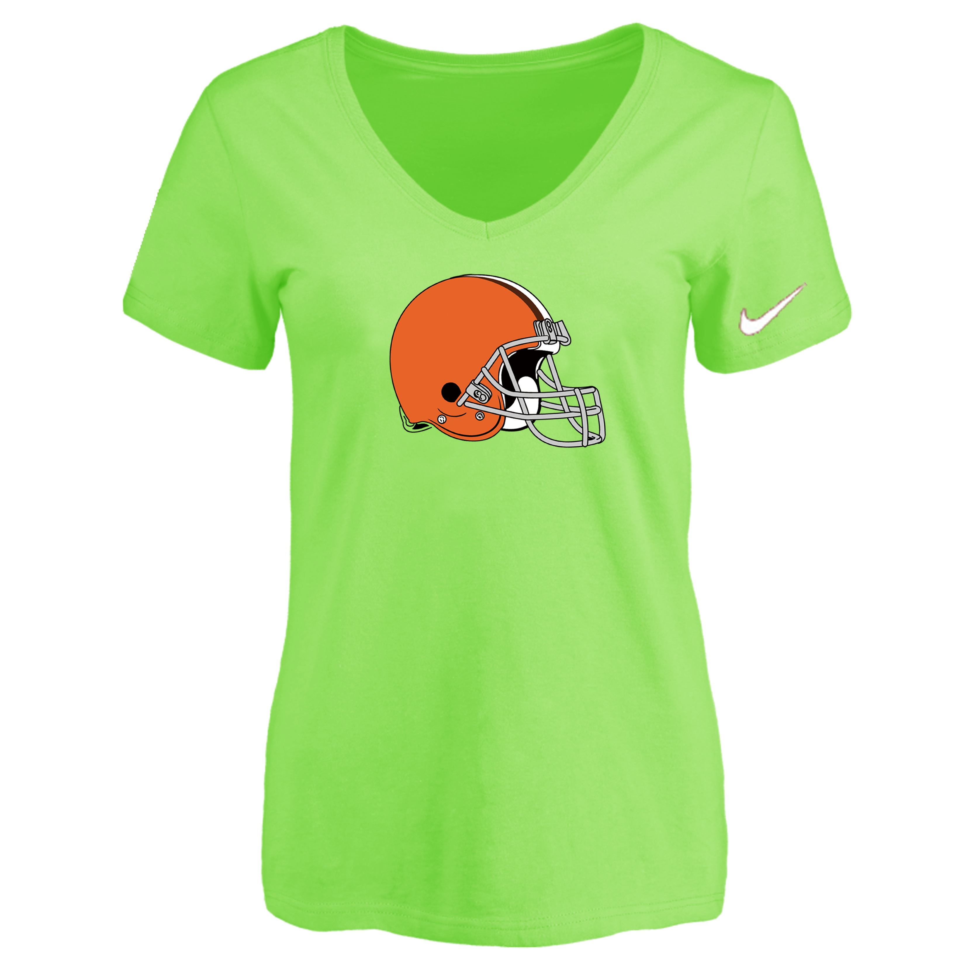Cleveland Browns L.Green Women's Logo V neck T-Shirt