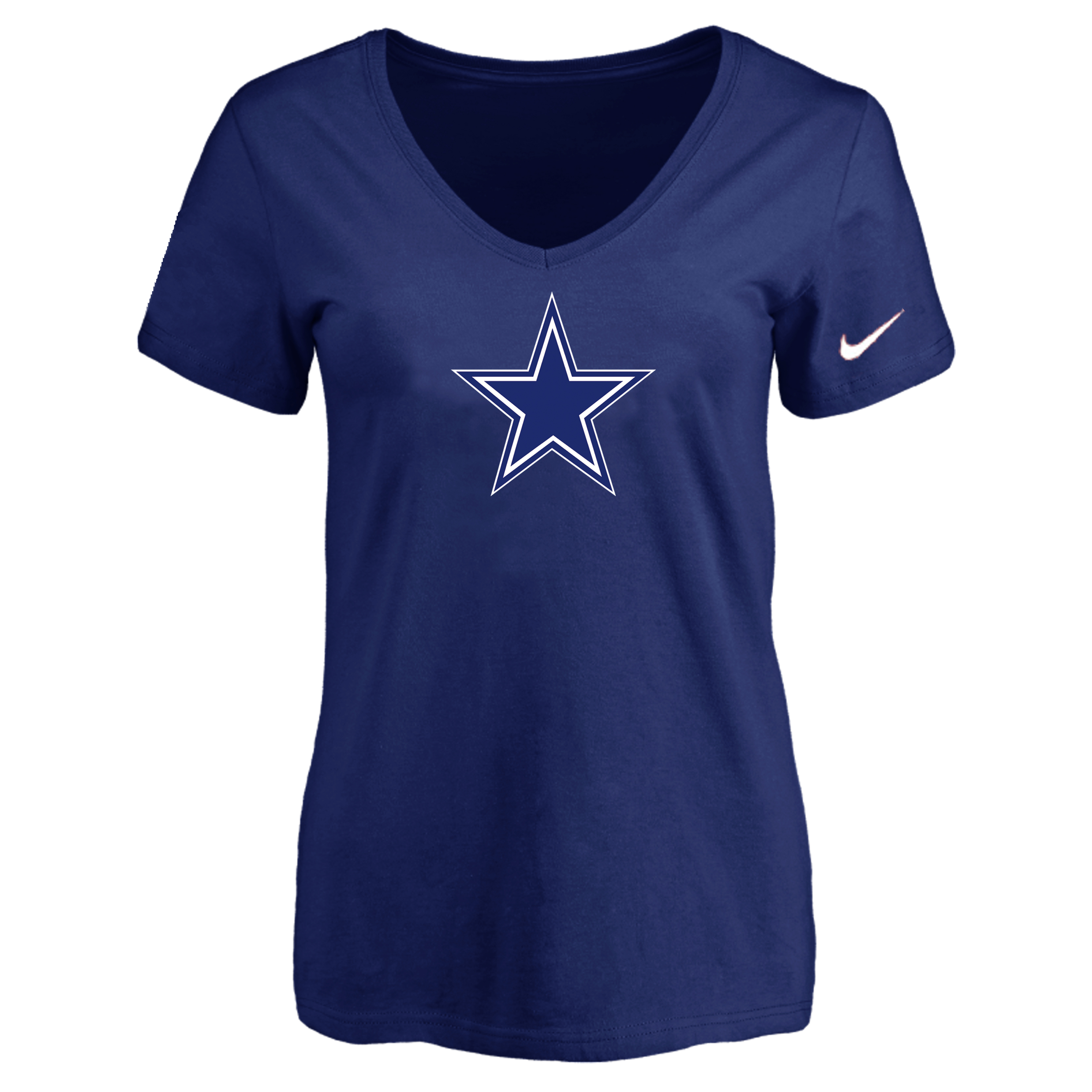 Dallas Cowboys D.Blue Women's Logo V neck T-Shirt