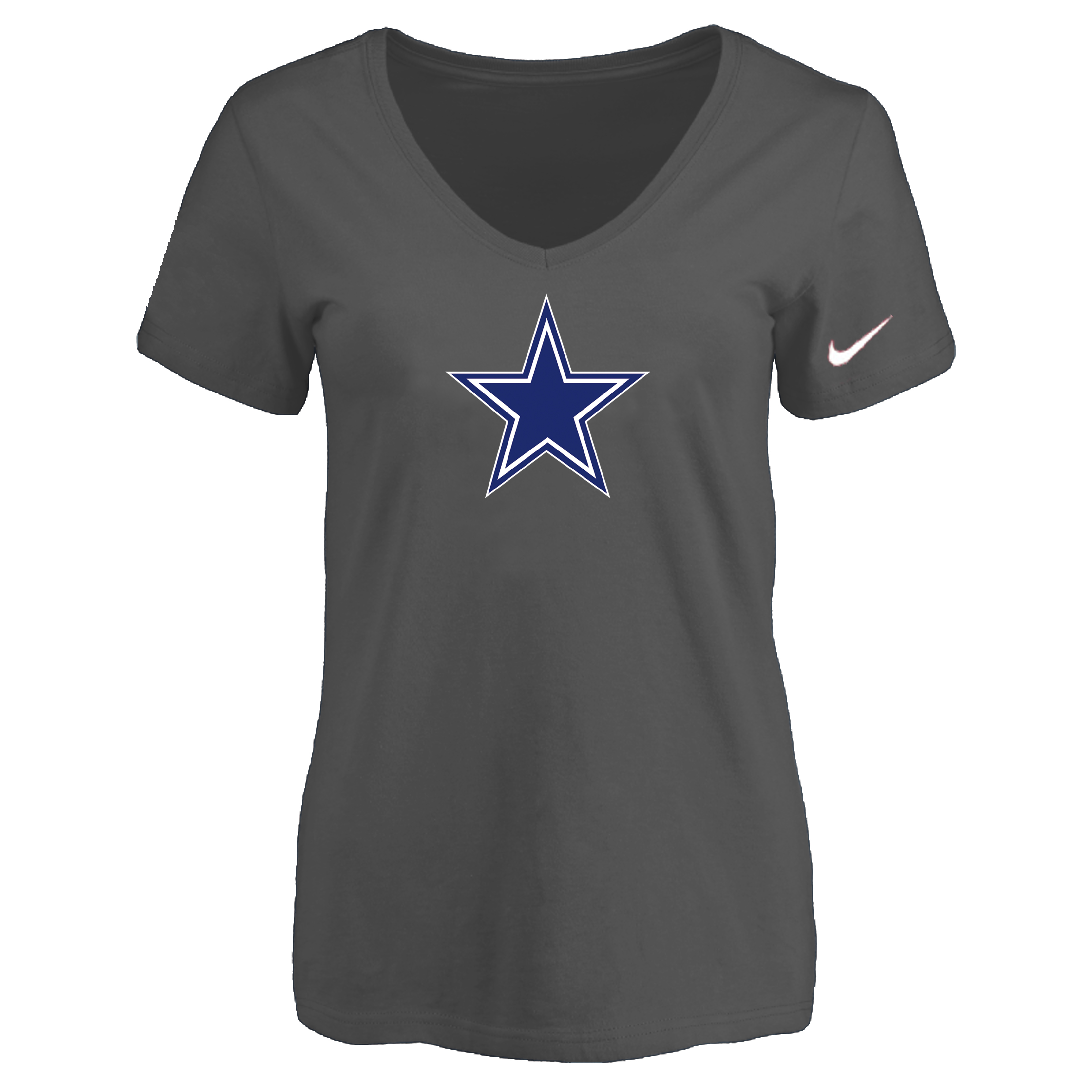 Dallas Cowboys D.Gray Women's Logo V neck T-Shirt