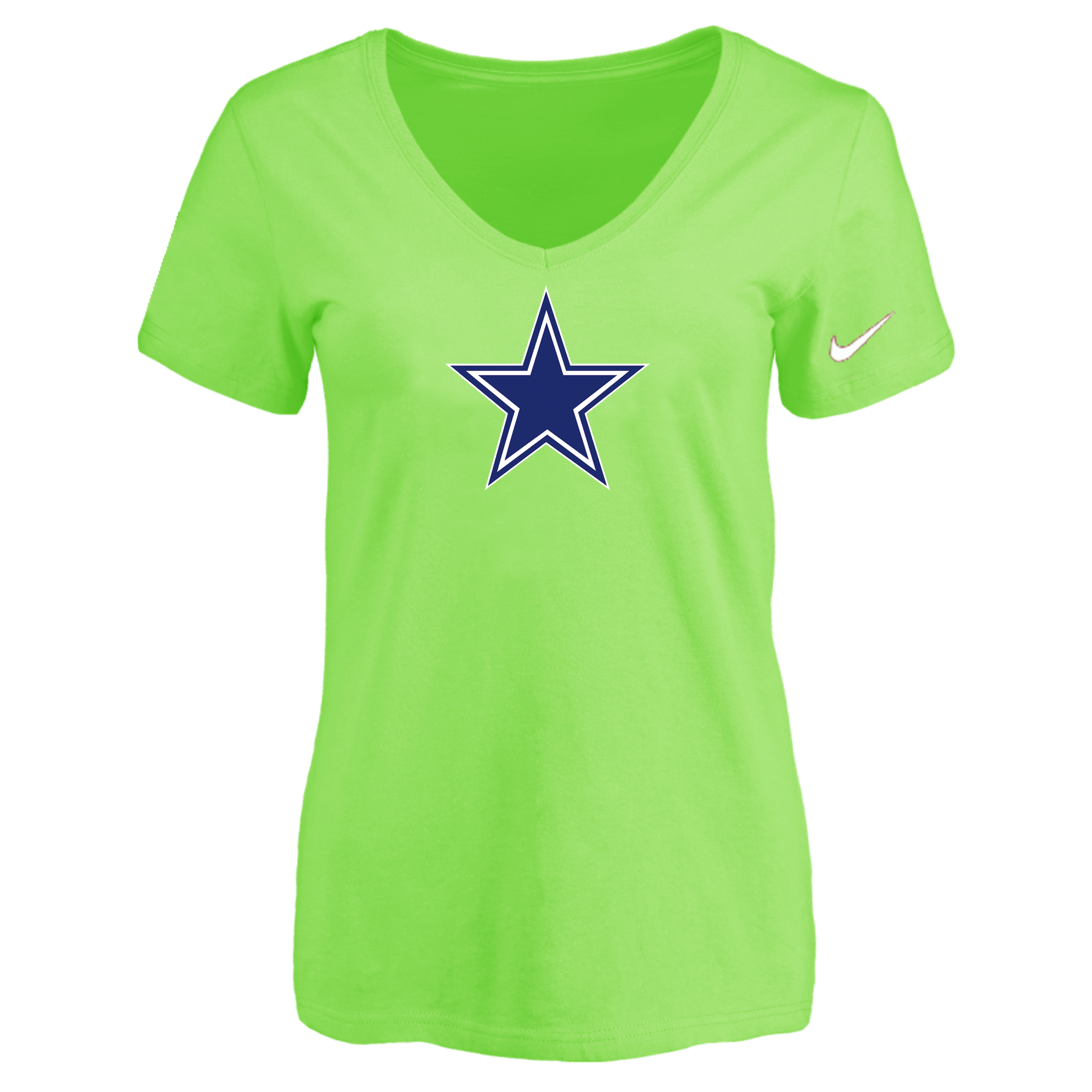 Dallas Cowboys L.Green Women's Logo V neck T-Shirt