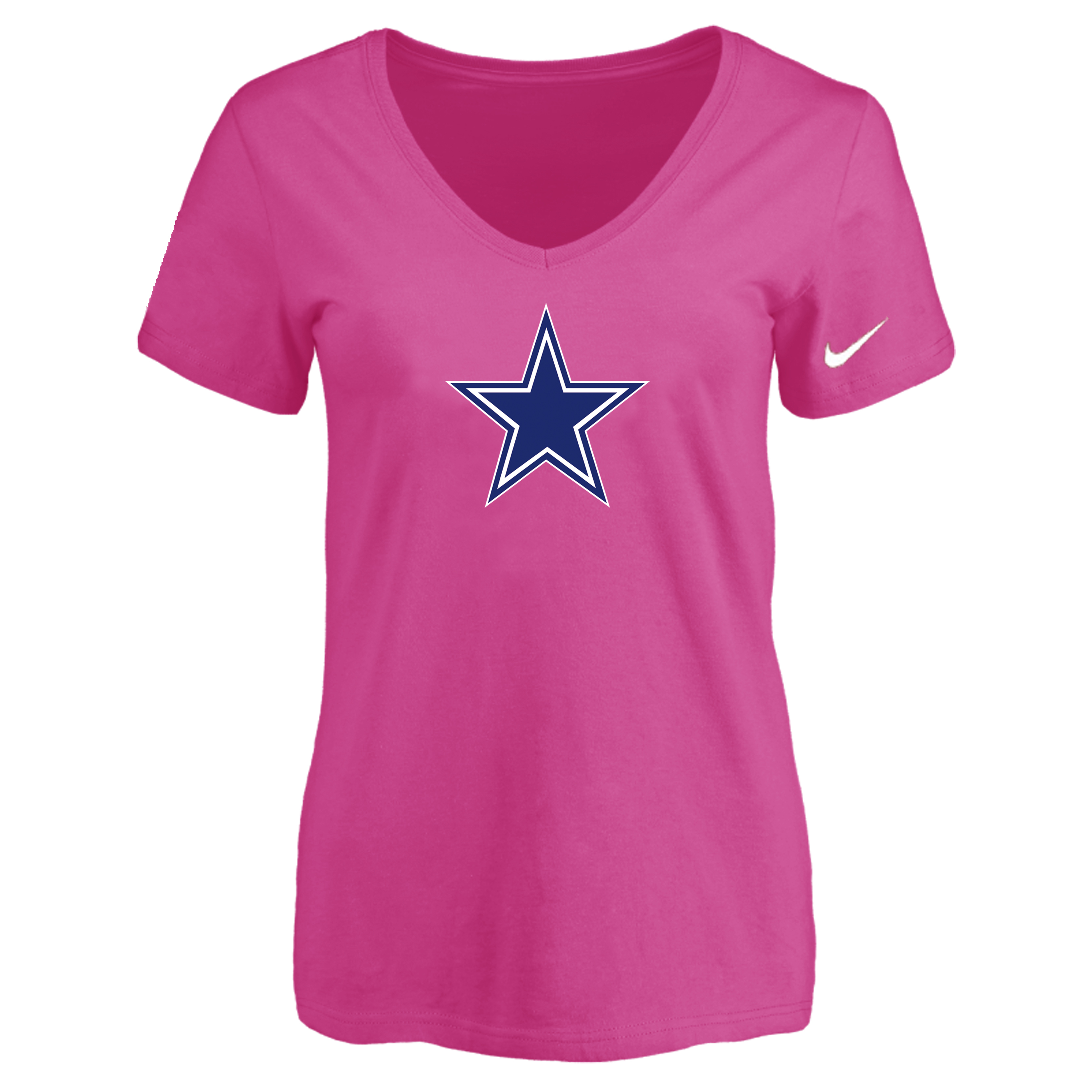 Dallas Cowboys Peach Women's Logo V neck T-Shirt