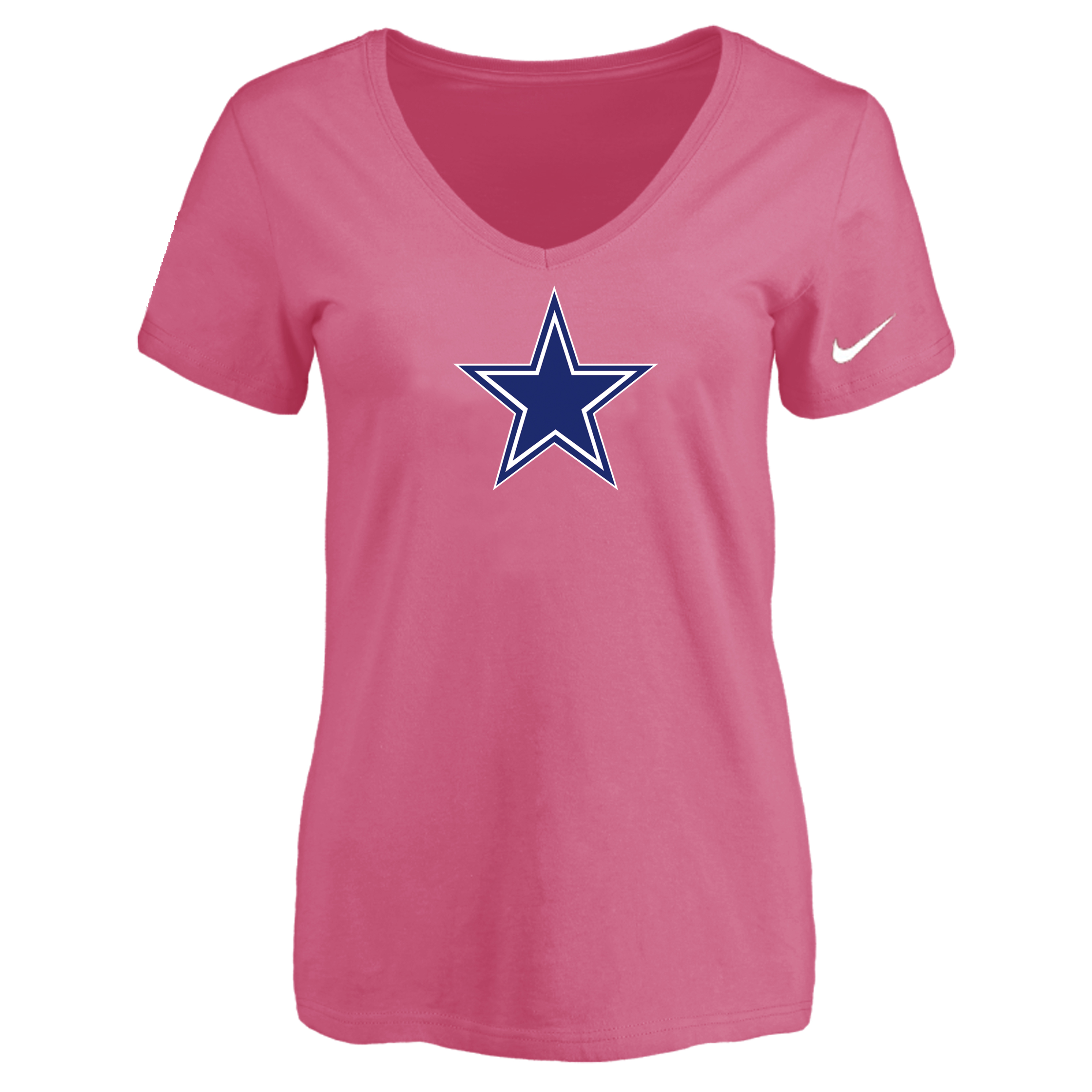 Dallas Cowboys Pink Women's Logo V neck T-Shirt