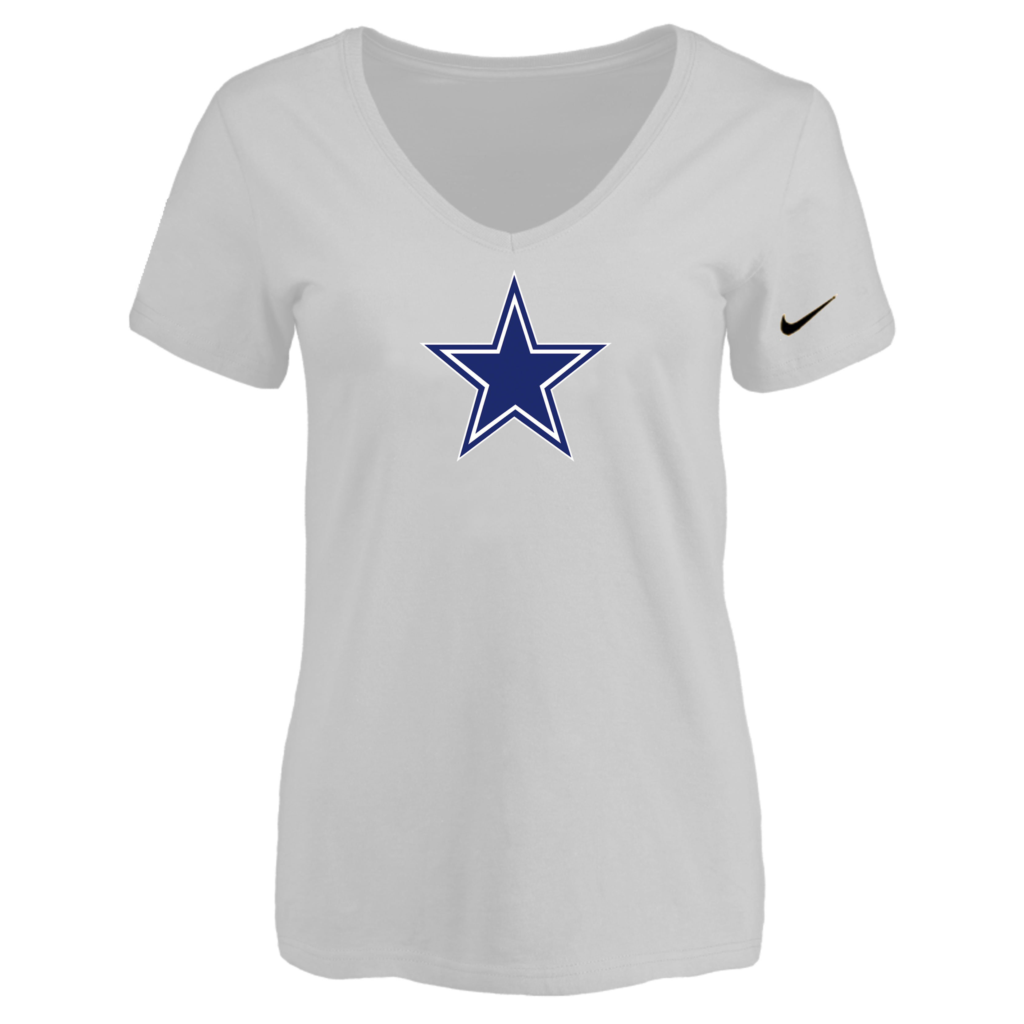 Dallas Cowboys White Women's Logo V neck T-Shirt