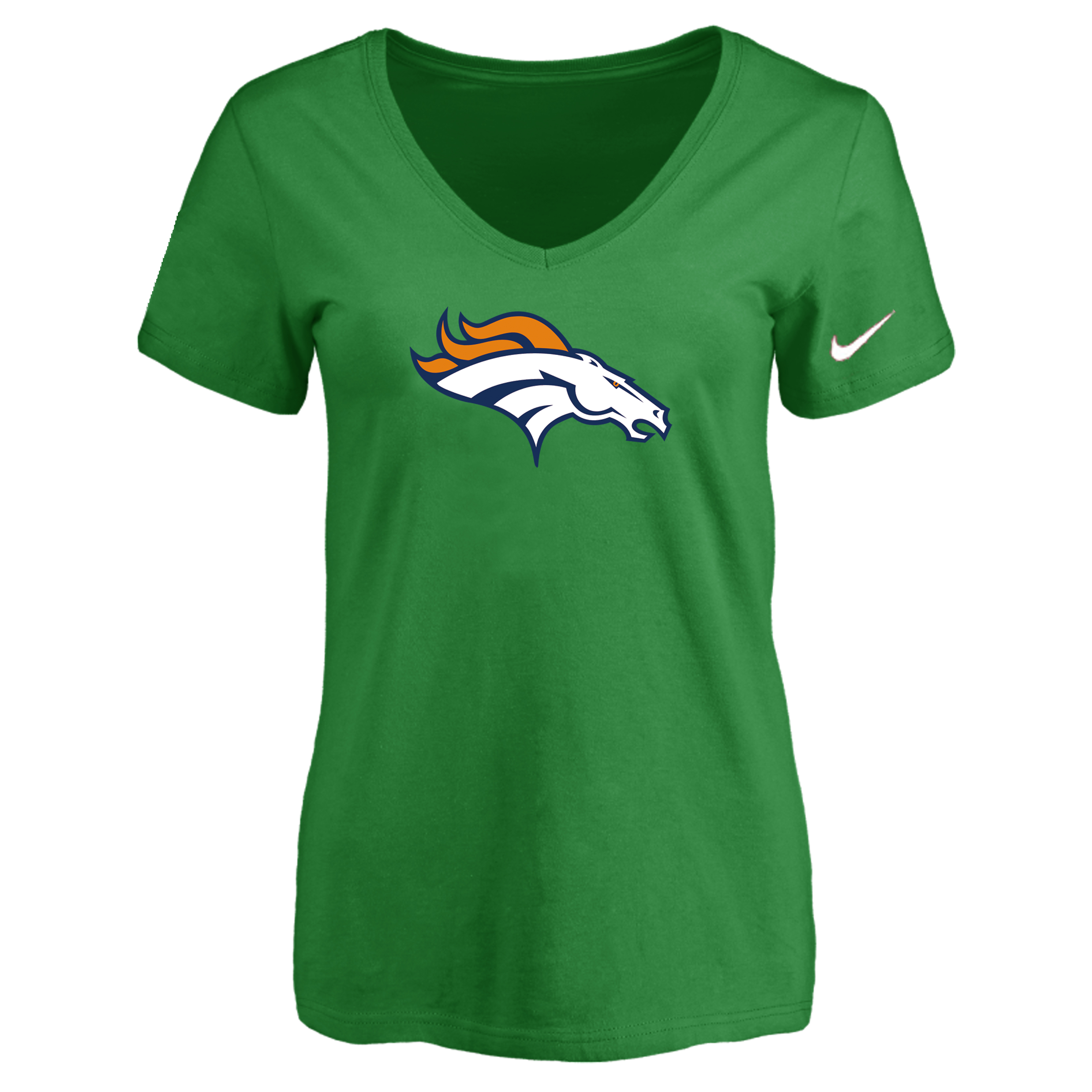 Denver Broncos D.Green Women's Logo V neck T-Shirt