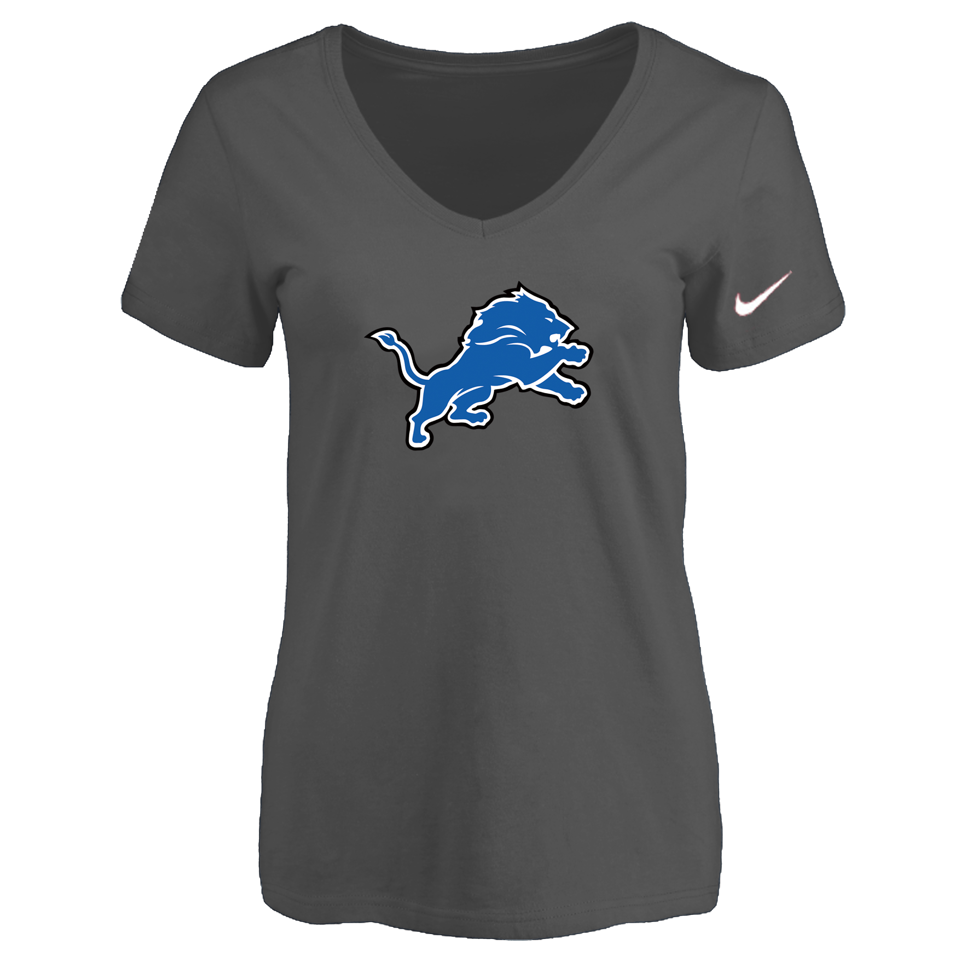 Detroit Lions D.Gray Women's Logo V neck T-Shirt