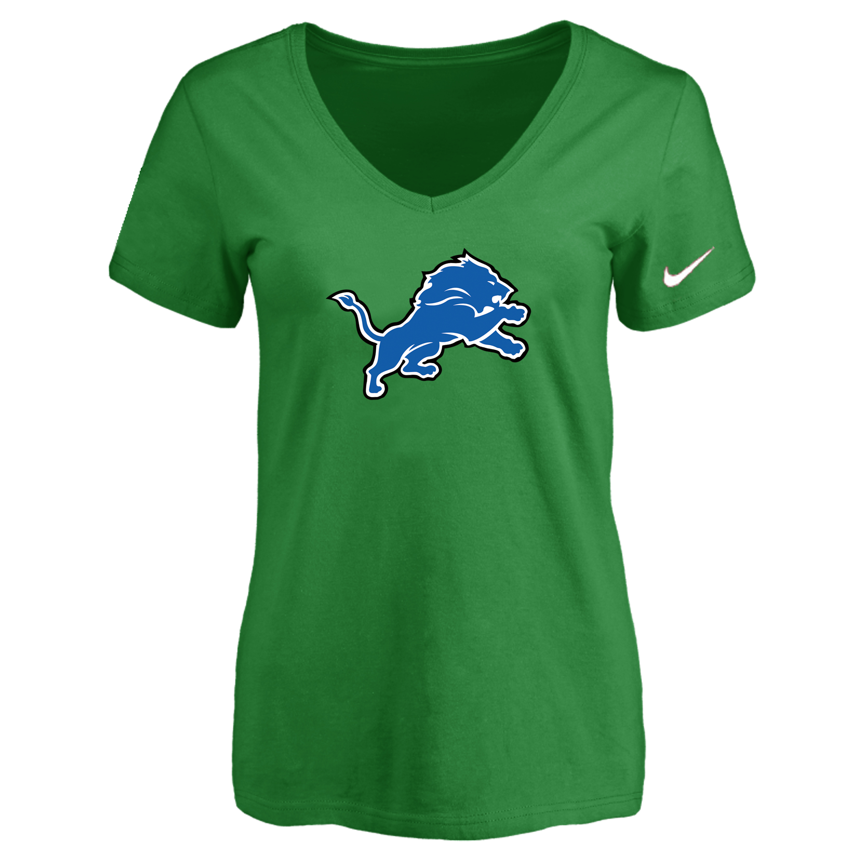 Detroit Lions D.Green Women's Logo V neck T-Shirt